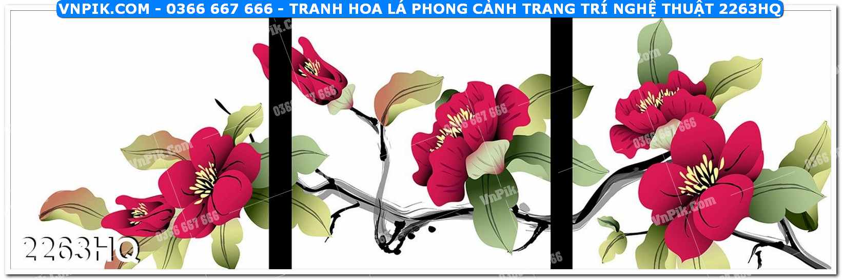 Tranh hoa lá phong cảnh trang trí nghệ thuật 2263HQ