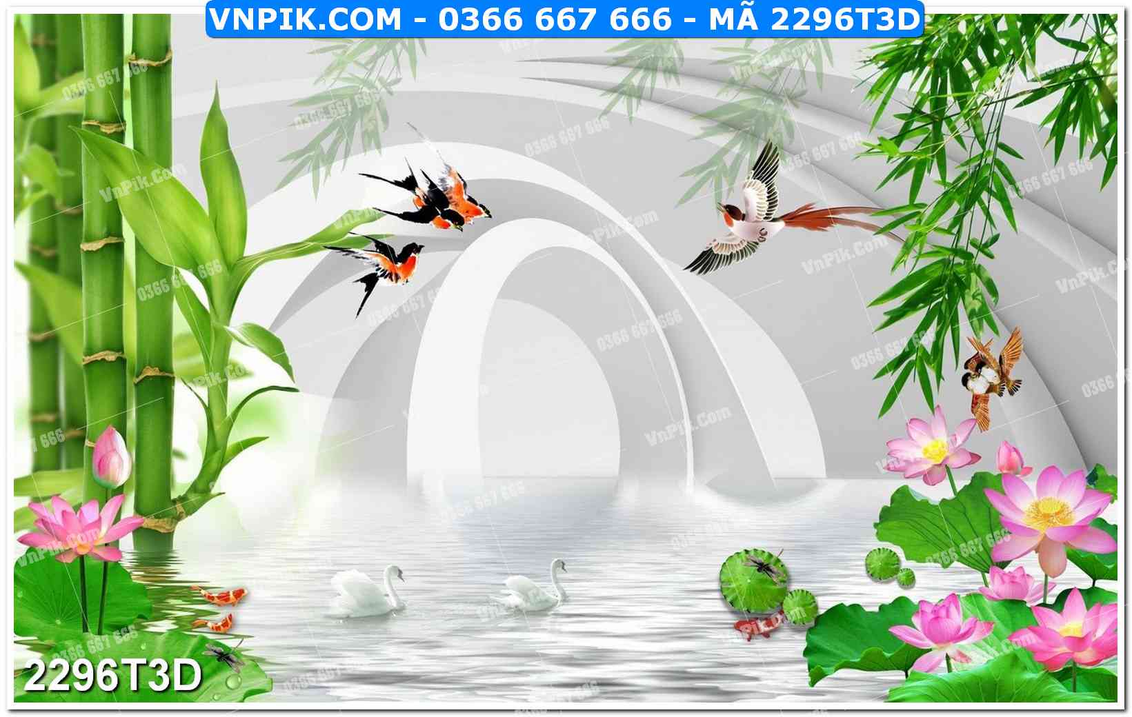 Trah Treo Tường – Tranh 3D Hiện Đại 2296T3D