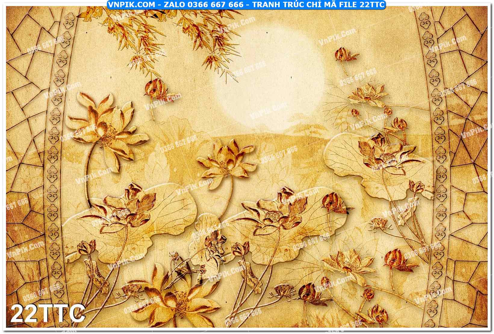 Tranh trúc chỉ – tranh trang trí bàn thờ 22TTC