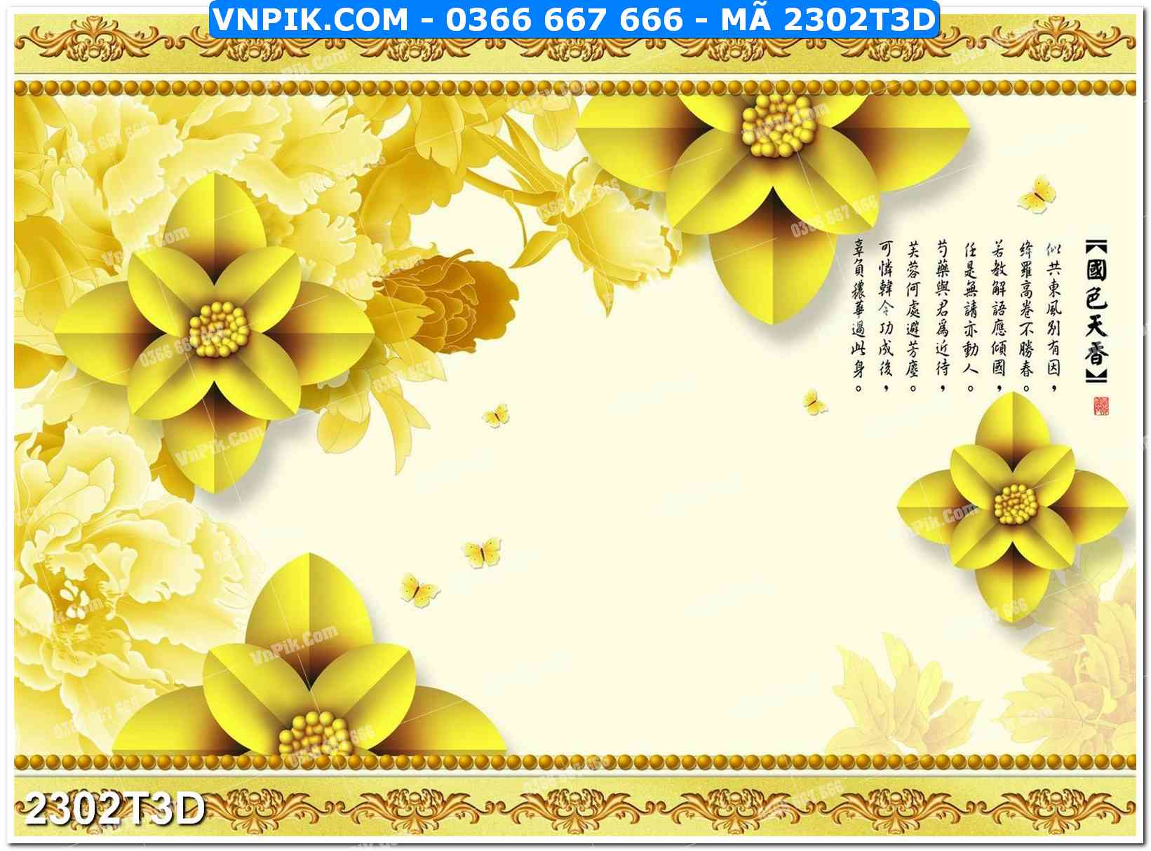 Trah Treo Tường – Tranh 3D Hiện Đại 2302T3D