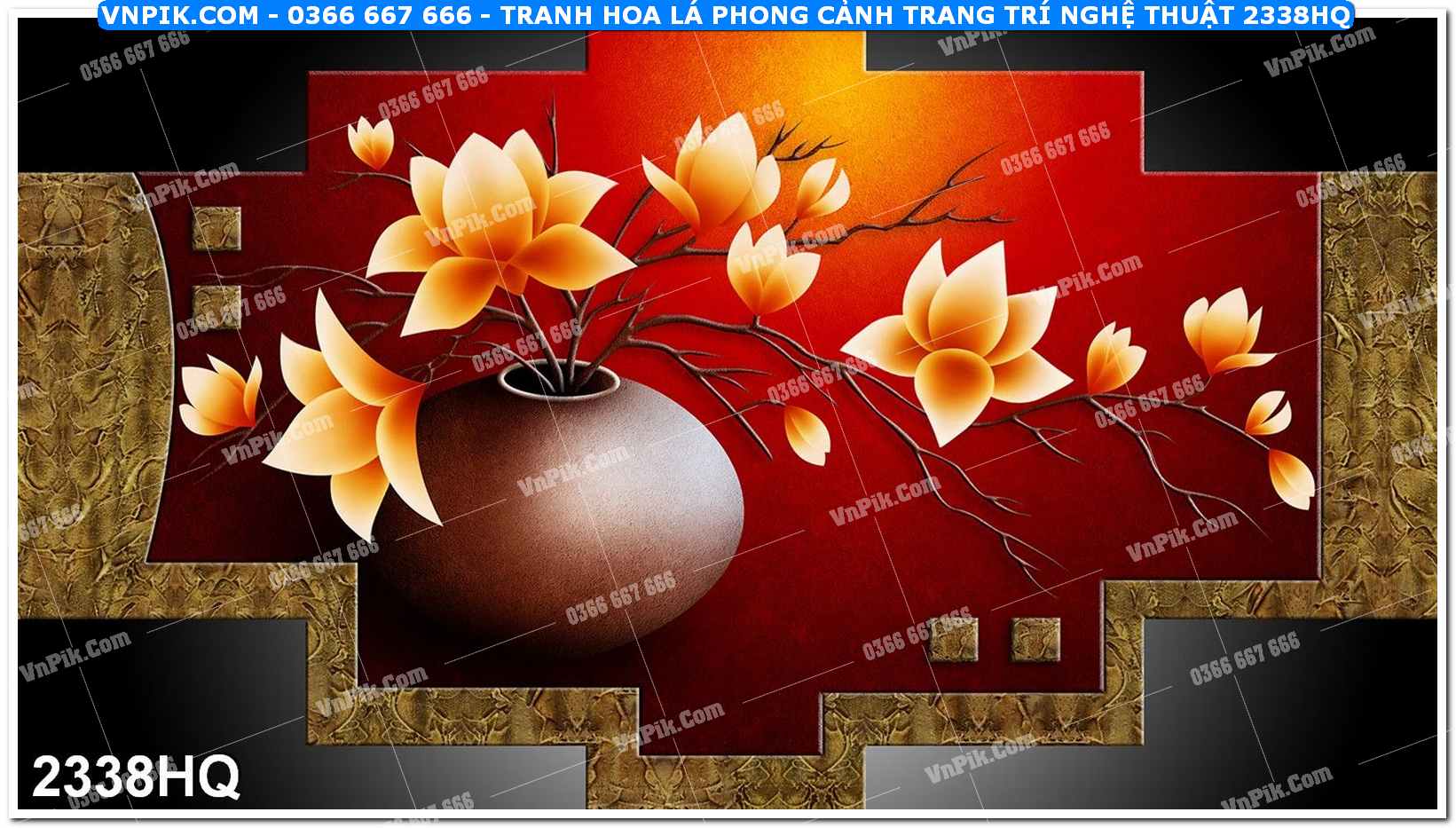Tranh hoa lá phong cảnh trang trí nghệ thuật 2338HQ
