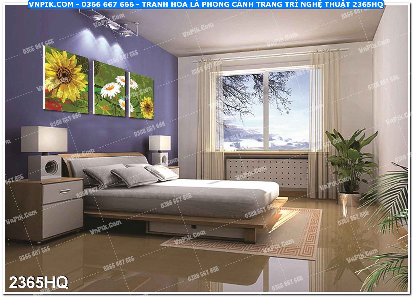 Tranh hoa lá phong cảnh trang trí nghệ thuật 2365HQ