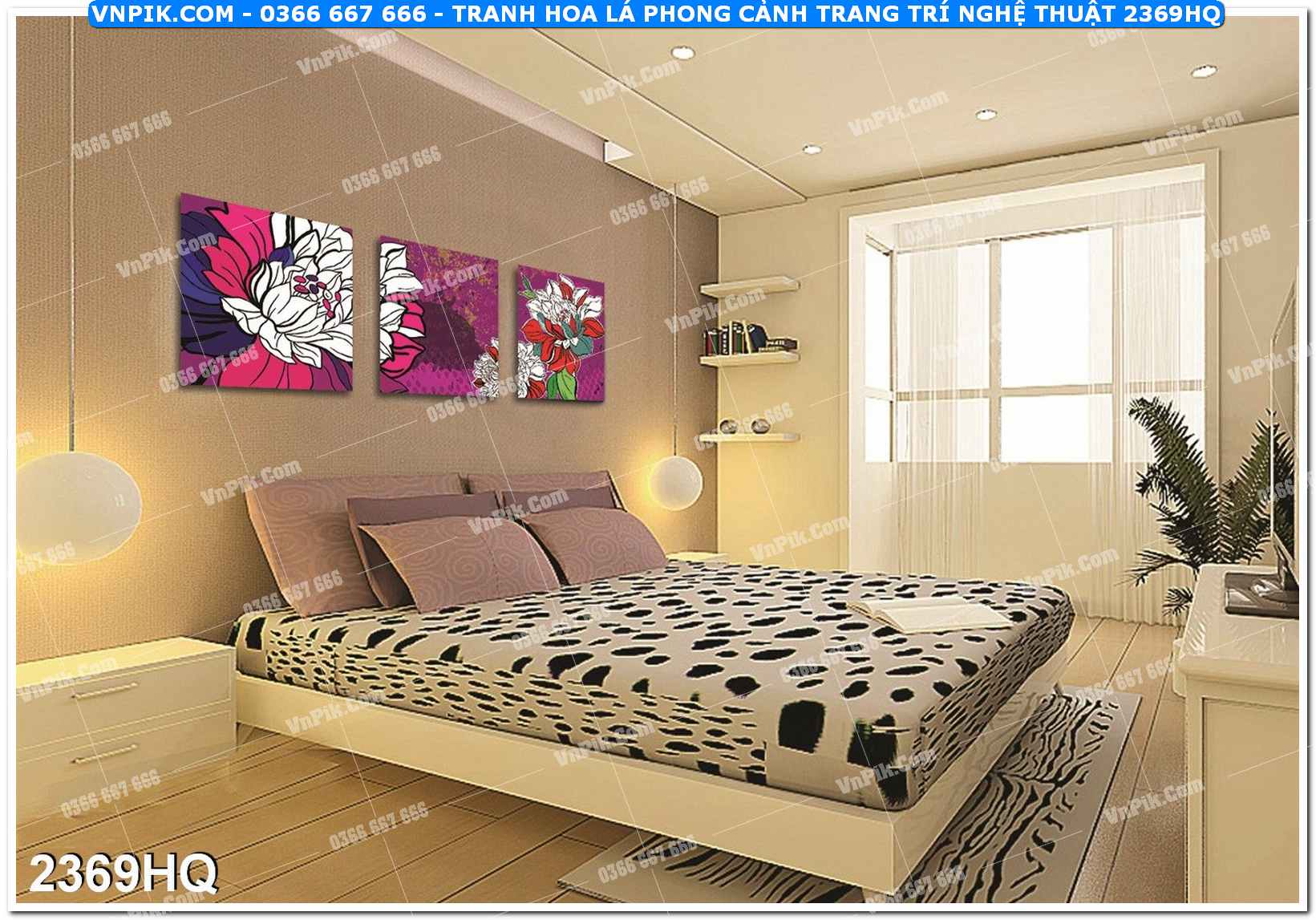 Tranh hoa lá phong cảnh trang trí nghệ thuật 2369HQ