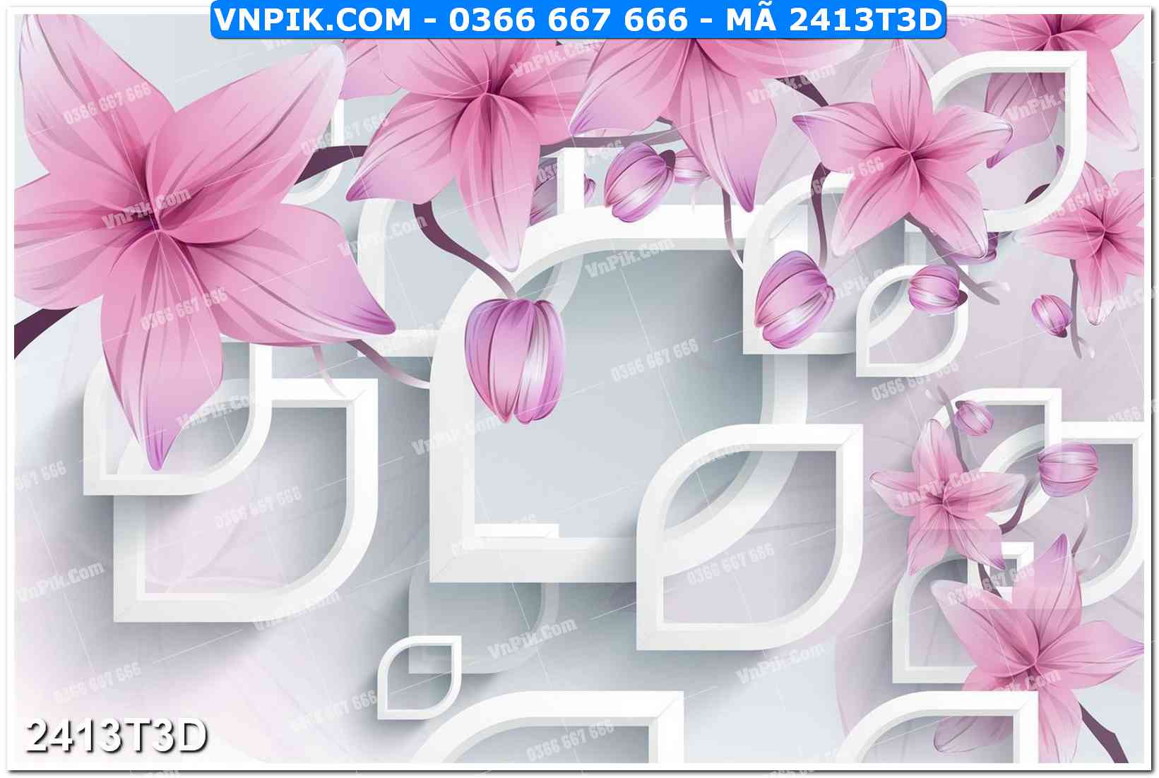 Trah Treo Tường – Tranh 3D Hiện Đại 2413T3D