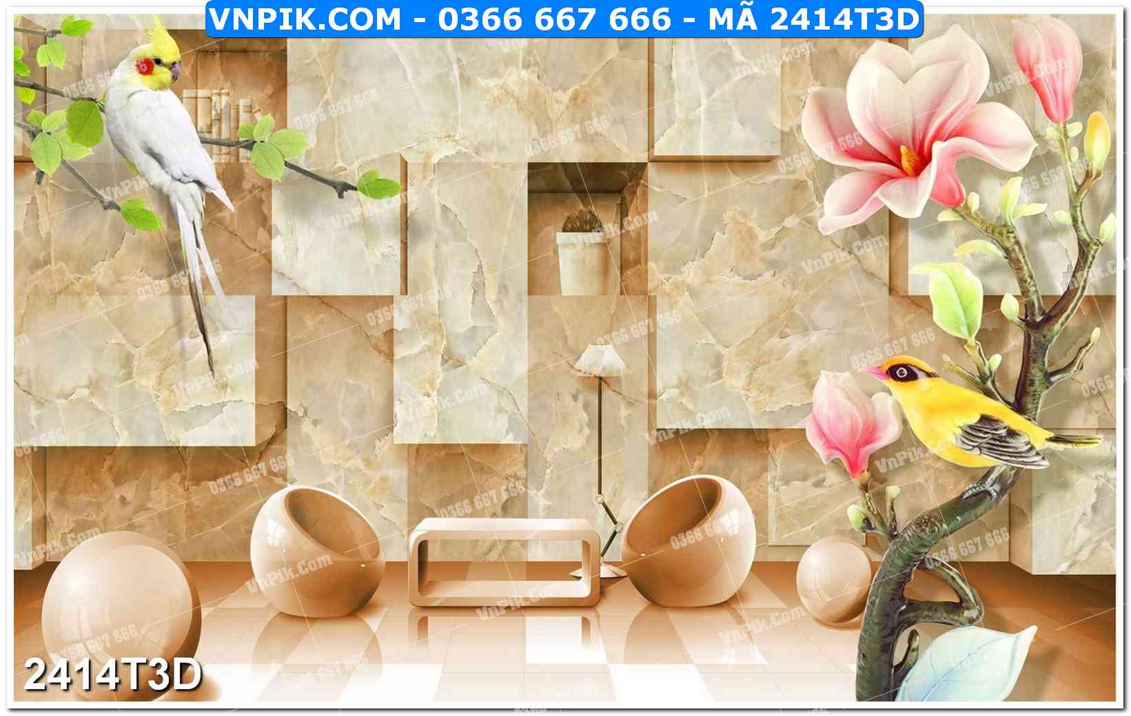 Trah Treo Tường – Tranh 3D Hiện Đại 2414T3D