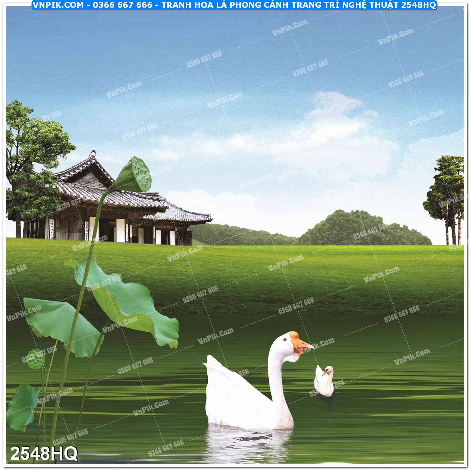 Tranh hoa lá phong cảnh trang trí nghệ thuật 2548HQ