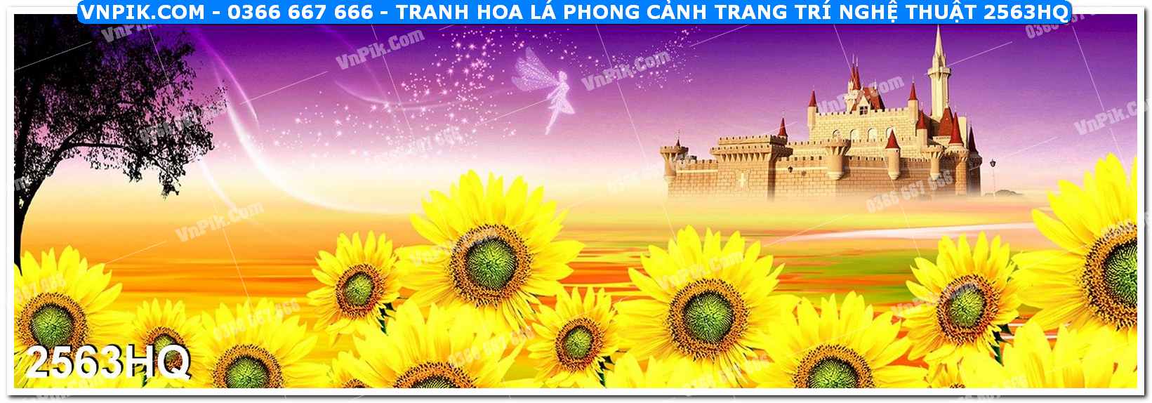 Tranh hoa lá phong cảnh trang trí nghệ thuật 2563HQ
