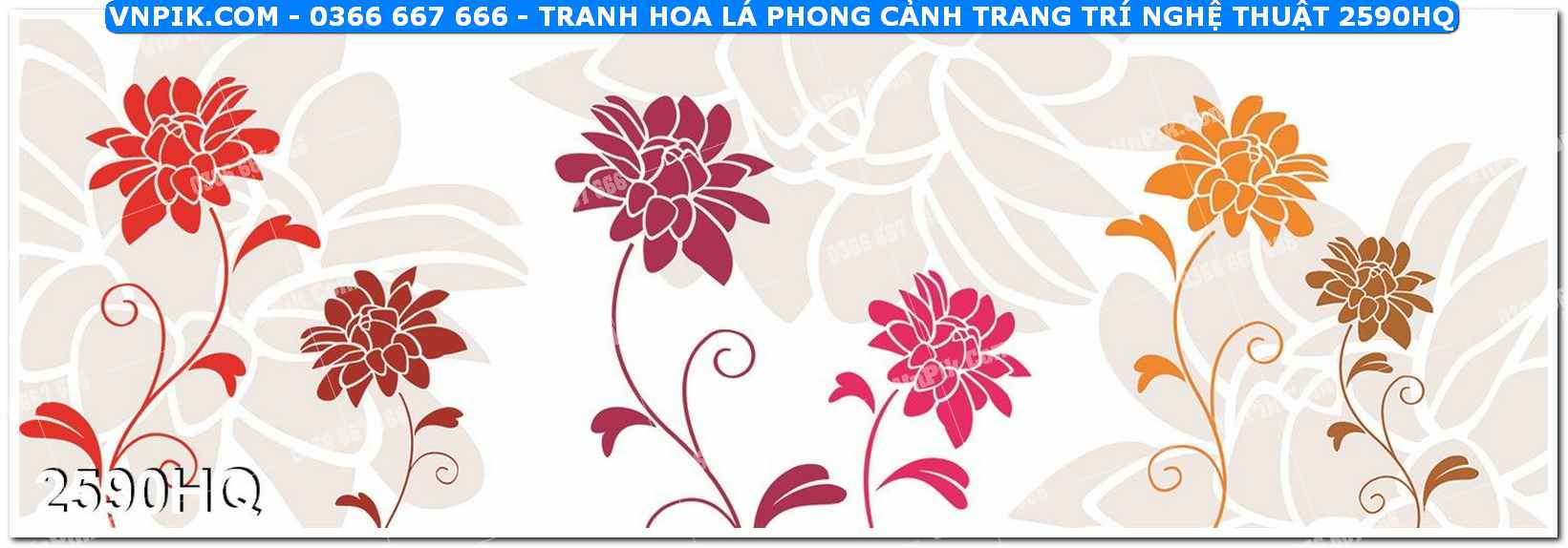 Tranh hoa lá phong cảnh trang trí nghệ thuật 2590HQ