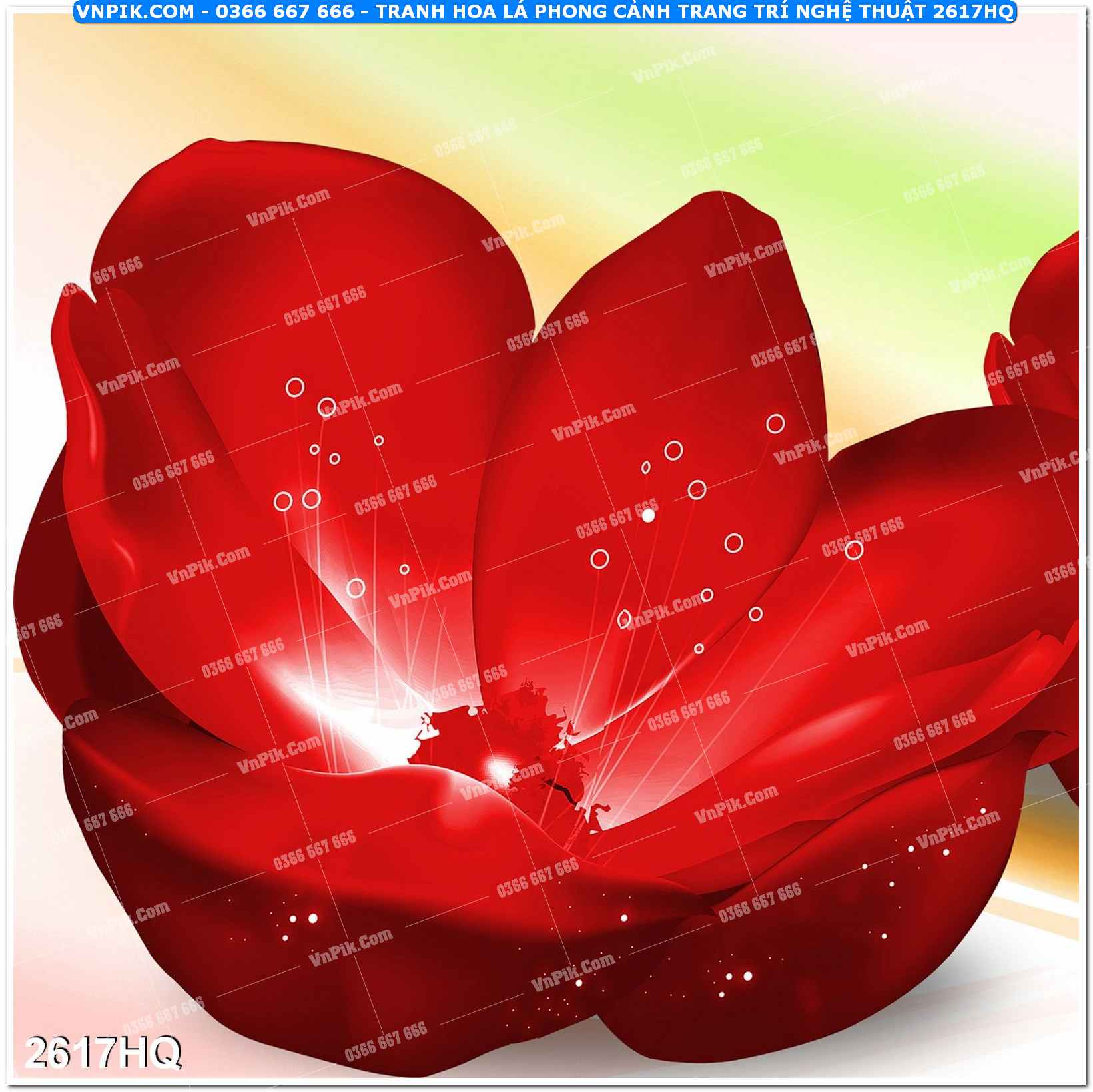 Tranh hoa lá phong cảnh trang trí nghệ thuật 2617HQ