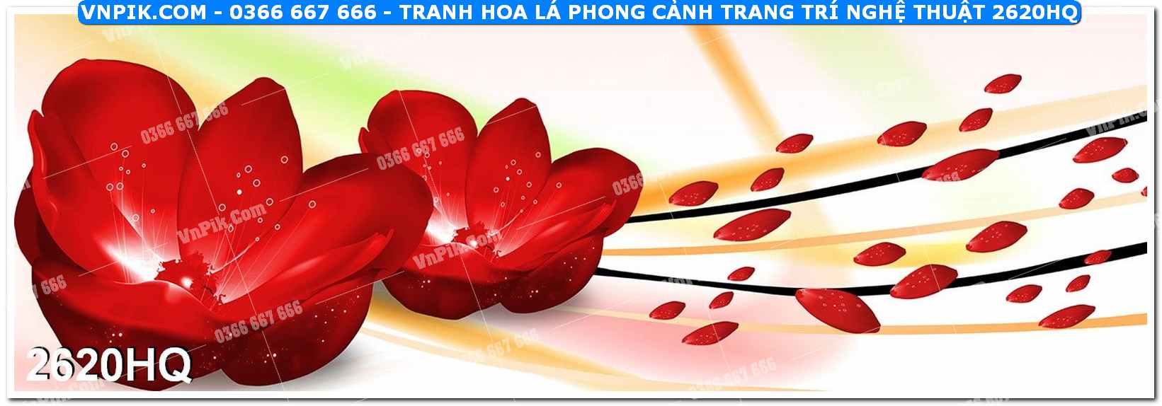 Tranh hoa lá phong cảnh trang trí nghệ thuật 2620HQ