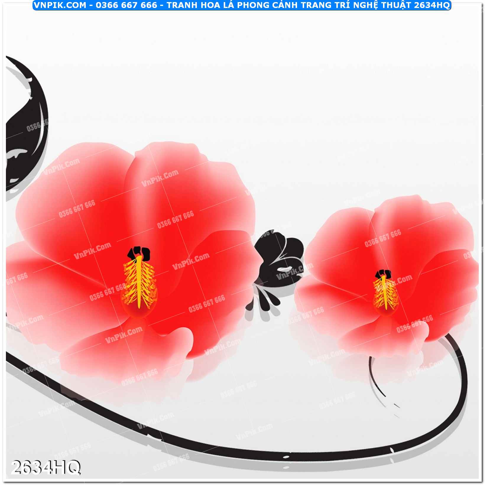 Tranh hoa lá phong cảnh trang trí nghệ thuật 2634HQ