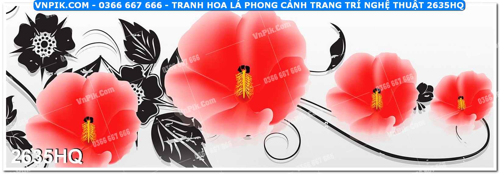 Tranh hoa lá phong cảnh trang trí nghệ thuật 2635HQ