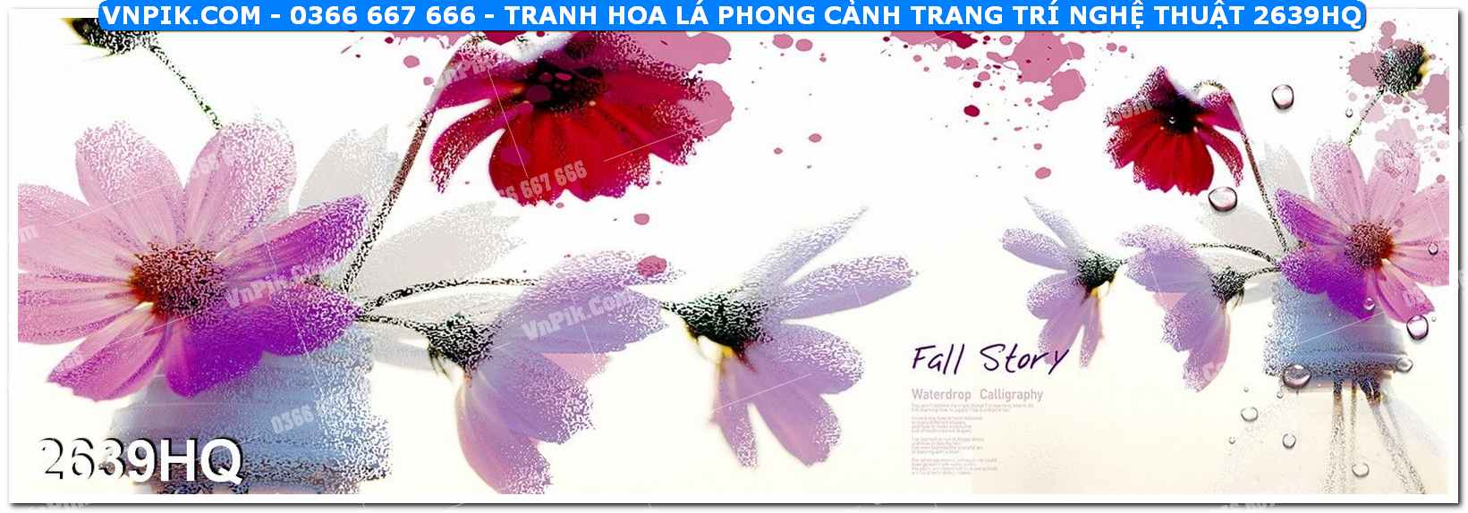 Tranh hoa lá phong cảnh trang trí nghệ thuật 2639HQ