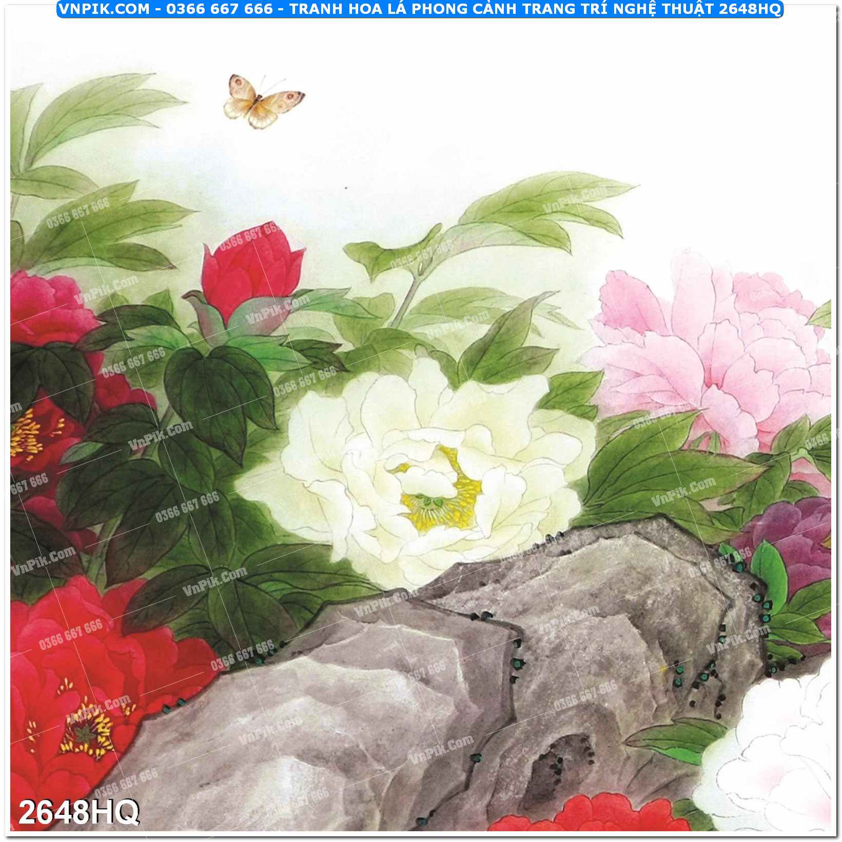 Tranh hoa lá phong cảnh trang trí nghệ thuật 2648HQ