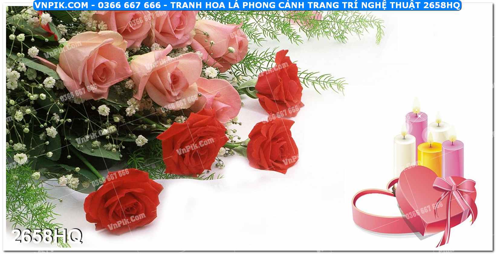 Tranh hoa lá phong cảnh trang trí nghệ thuật 2658HQ