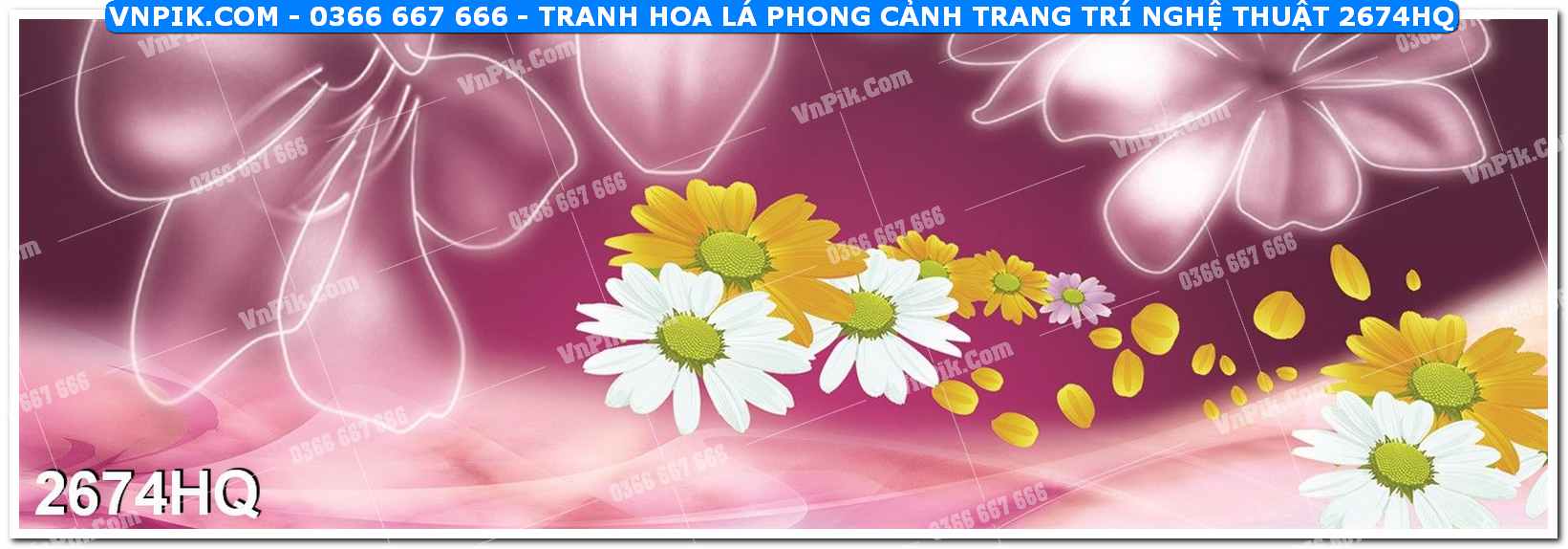 Tranh hoa lá phong cảnh trang trí nghệ thuật 2674HQ