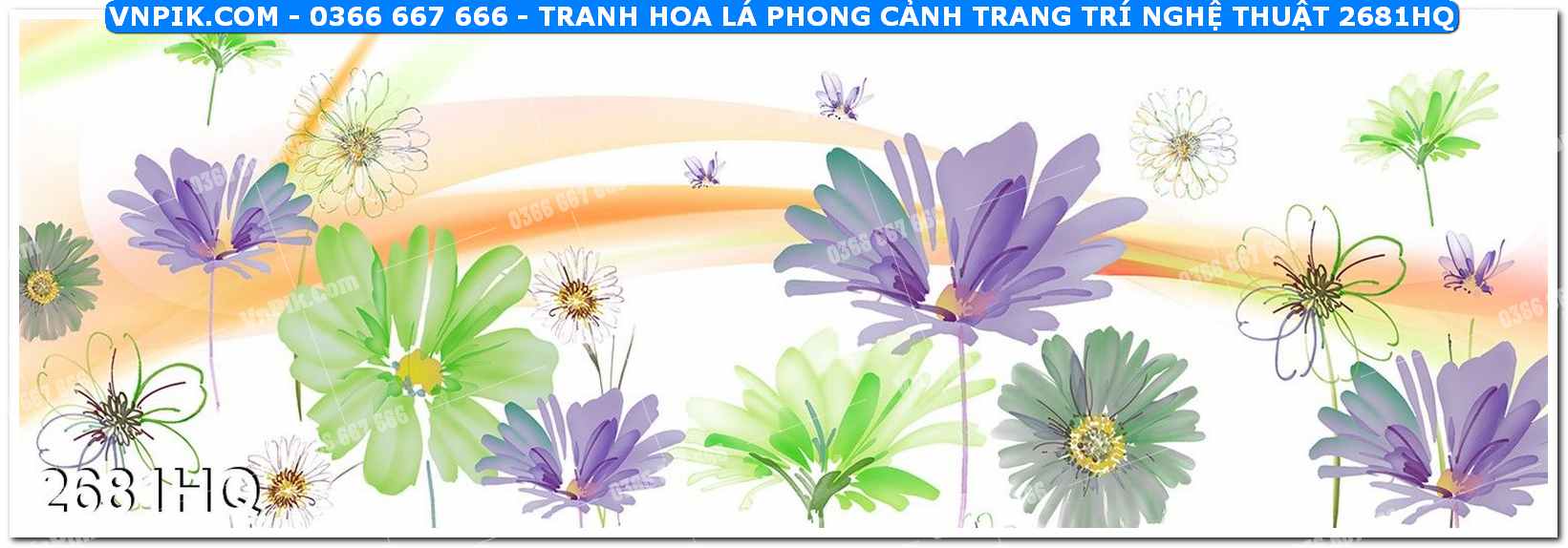 Tranh hoa lá phong cảnh trang trí nghệ thuật 2681HQ