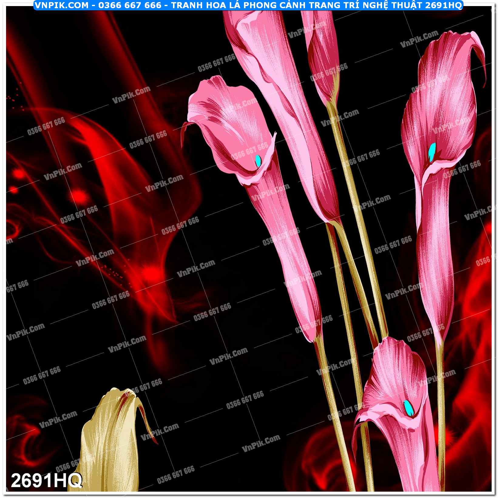 Tranh hoa lá phong cảnh trang trí nghệ thuật 2691HQ