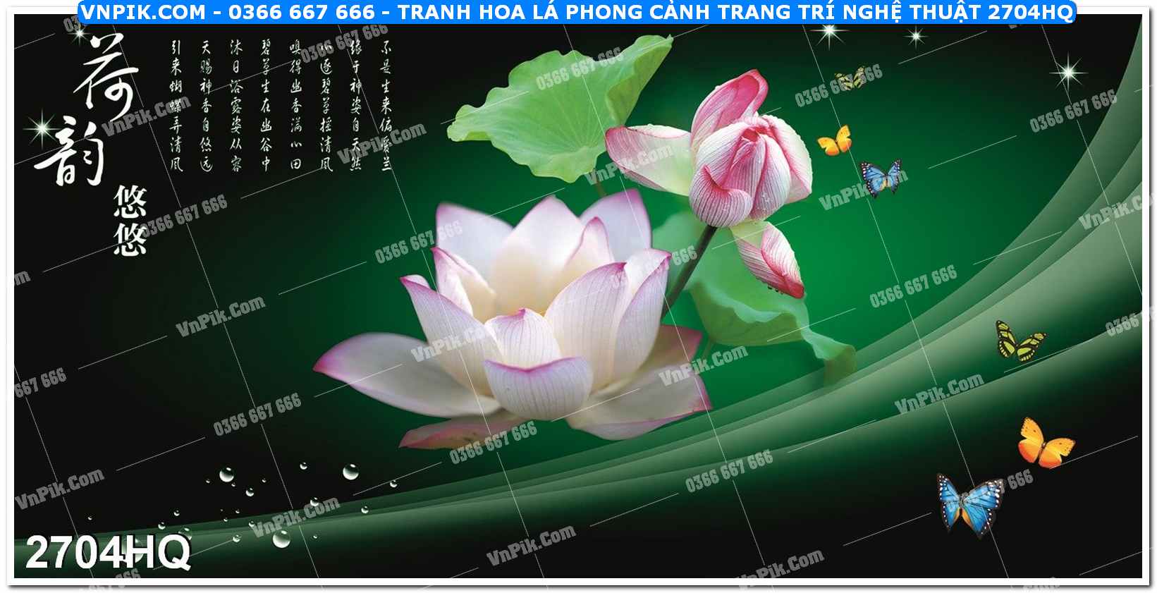 Tranh hoa lá phong cảnh trang trí nghệ thuật 2704HQ