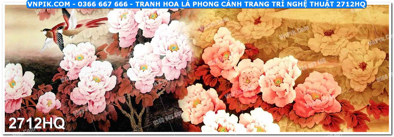 Tranh hoa lá phong cảnh trang trí nghệ thuật 2712HQ