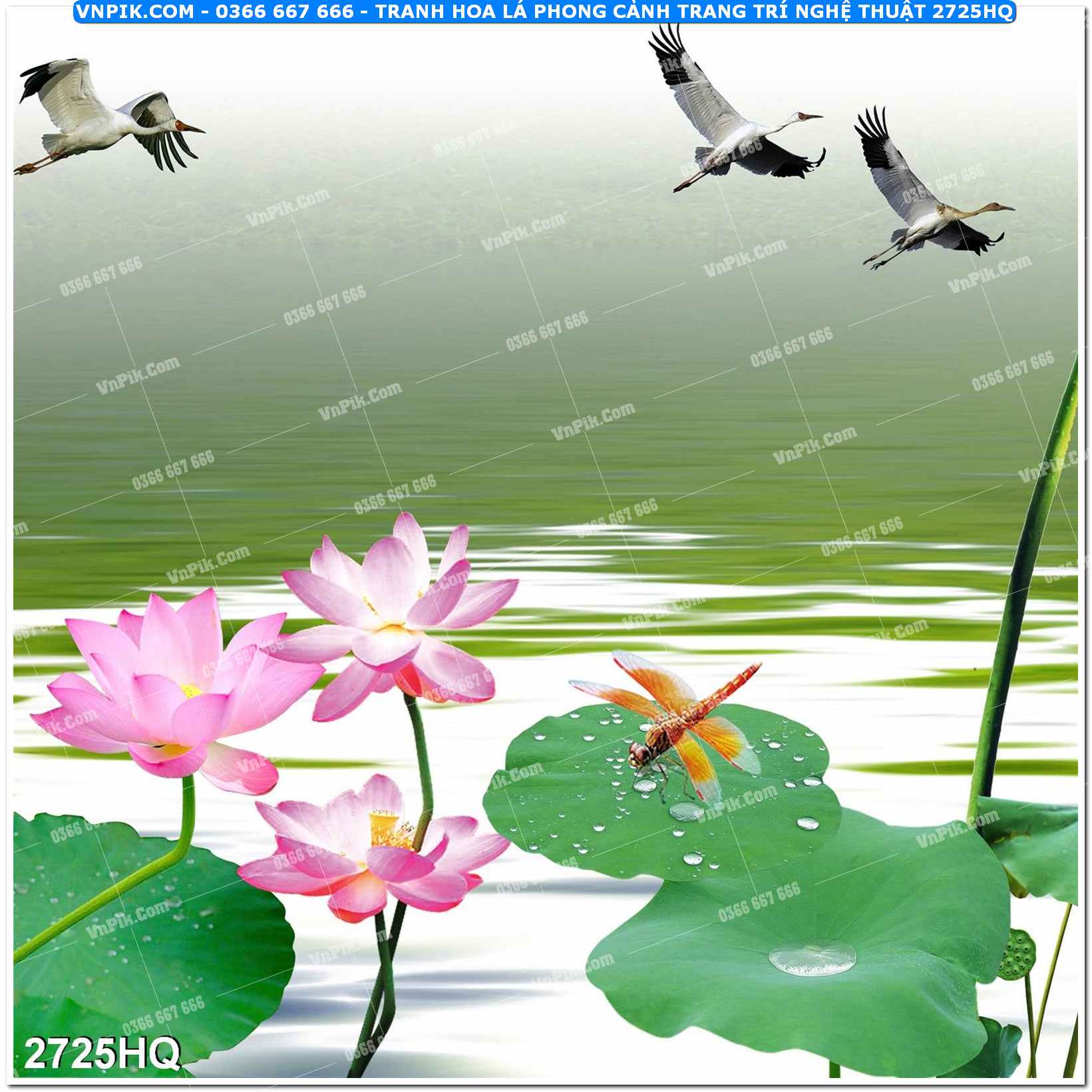 Tranh hoa lá phong cảnh trang trí nghệ thuật 2725HQ