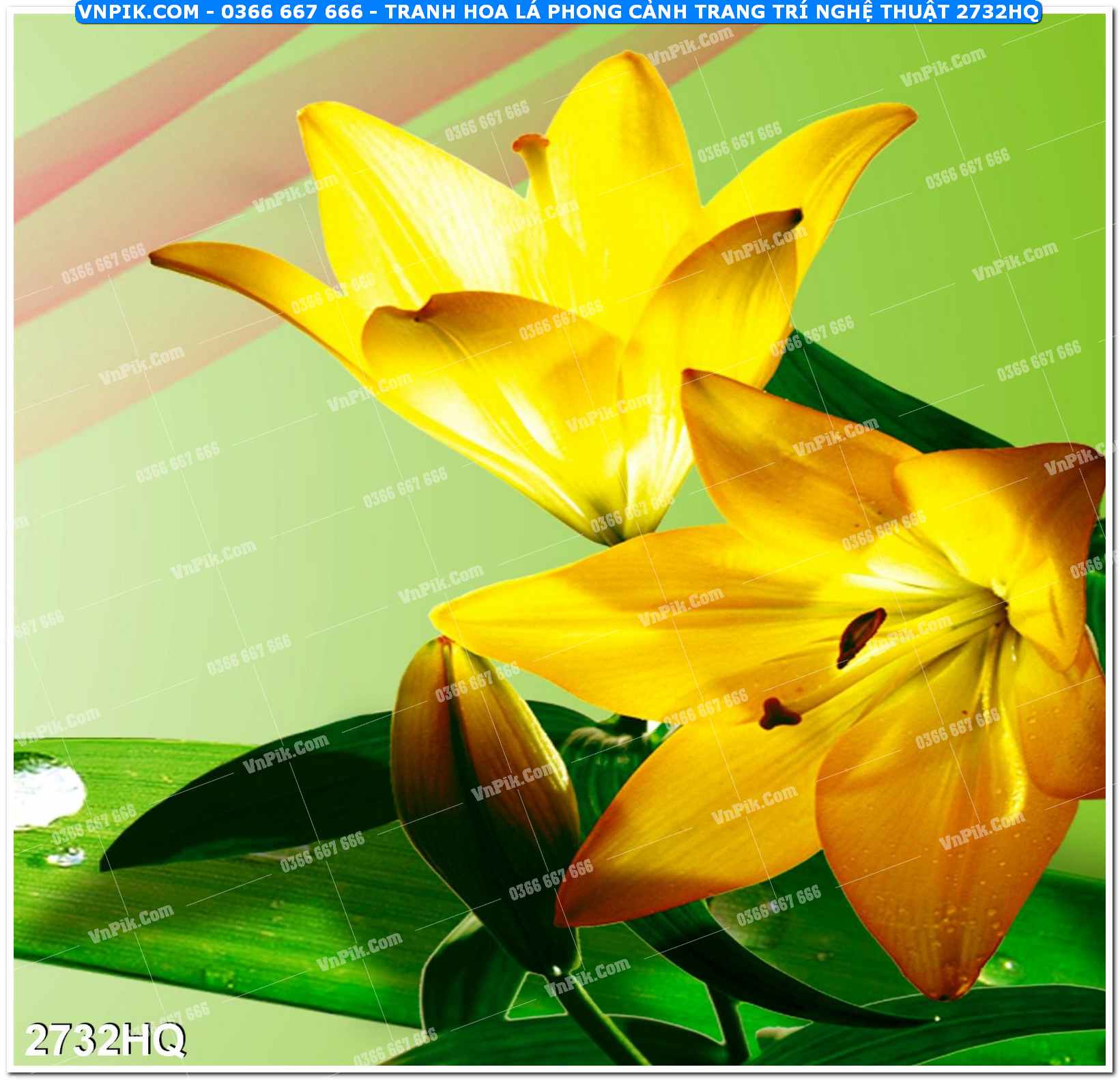 Tranh hoa lá phong cảnh trang trí nghệ thuật 2732HQ