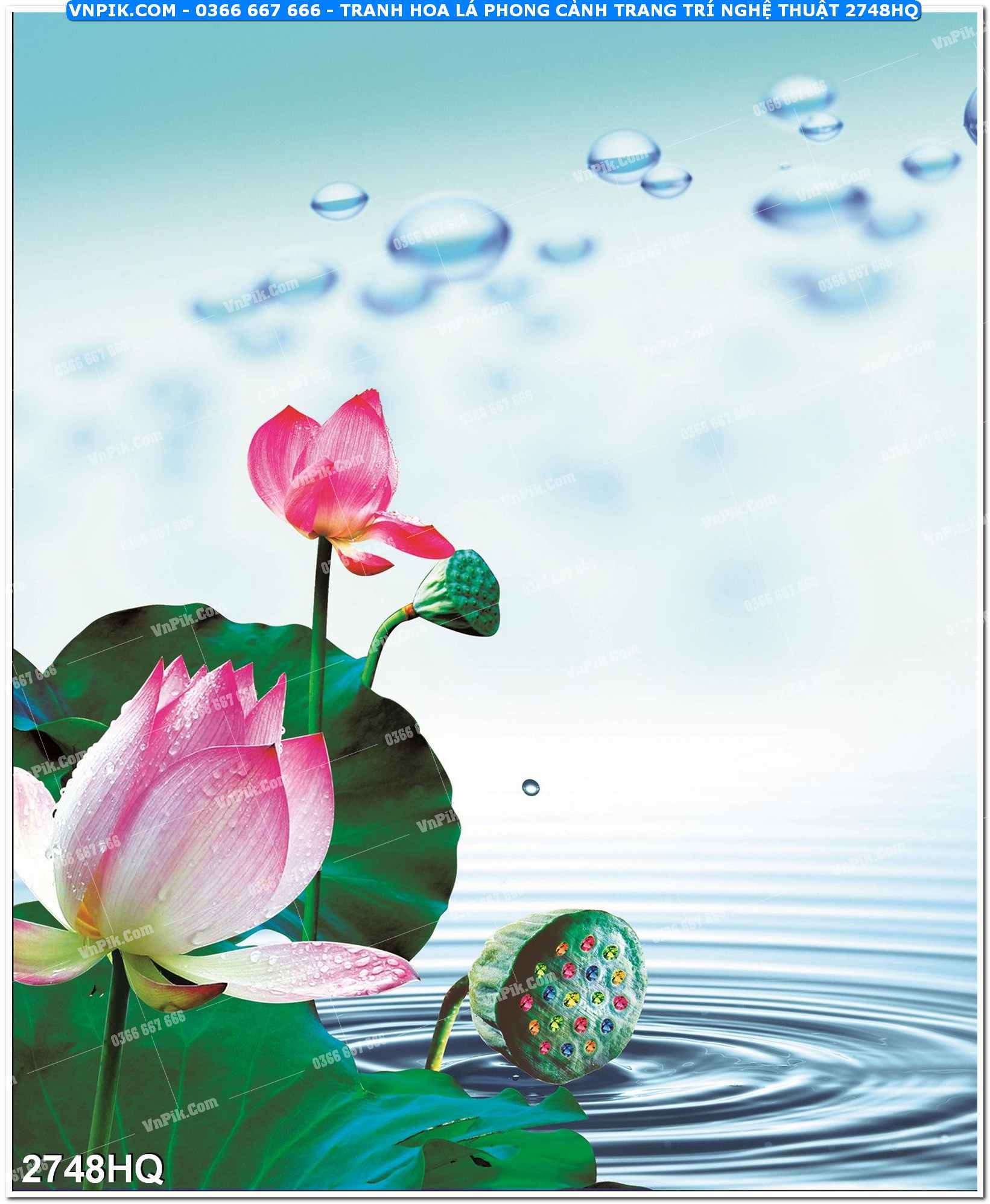 Tranh hoa lá phong cảnh trang trí nghệ thuật 2748HQ