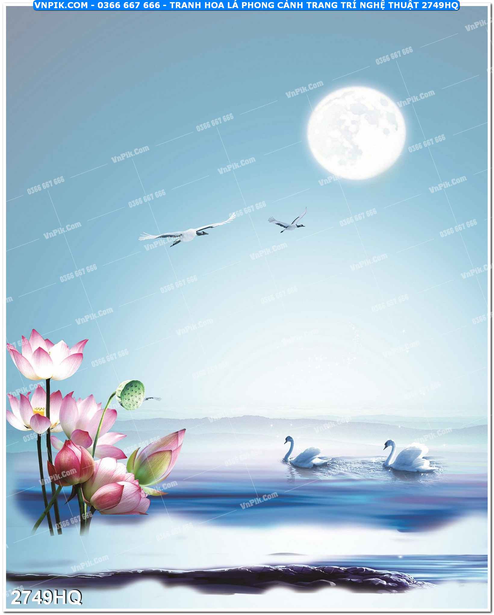 Tranh hoa lá phong cảnh trang trí nghệ thuật 2749HQ