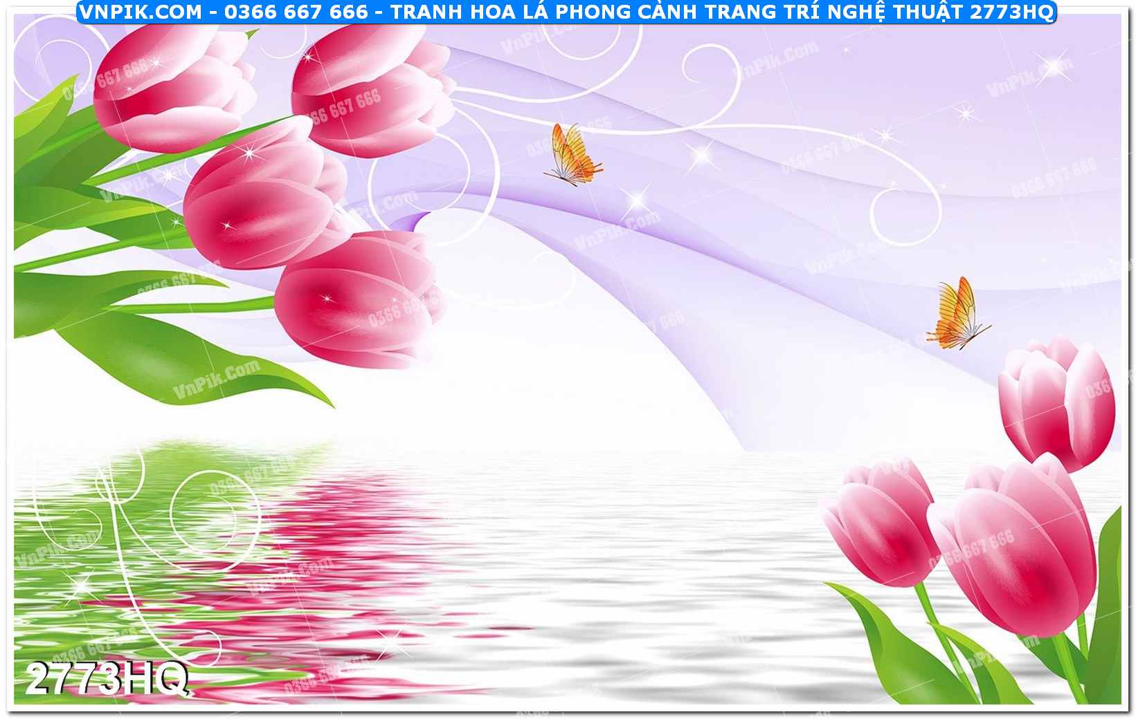 Tranh hoa lá phong cảnh trang trí nghệ thuật 2773HQ