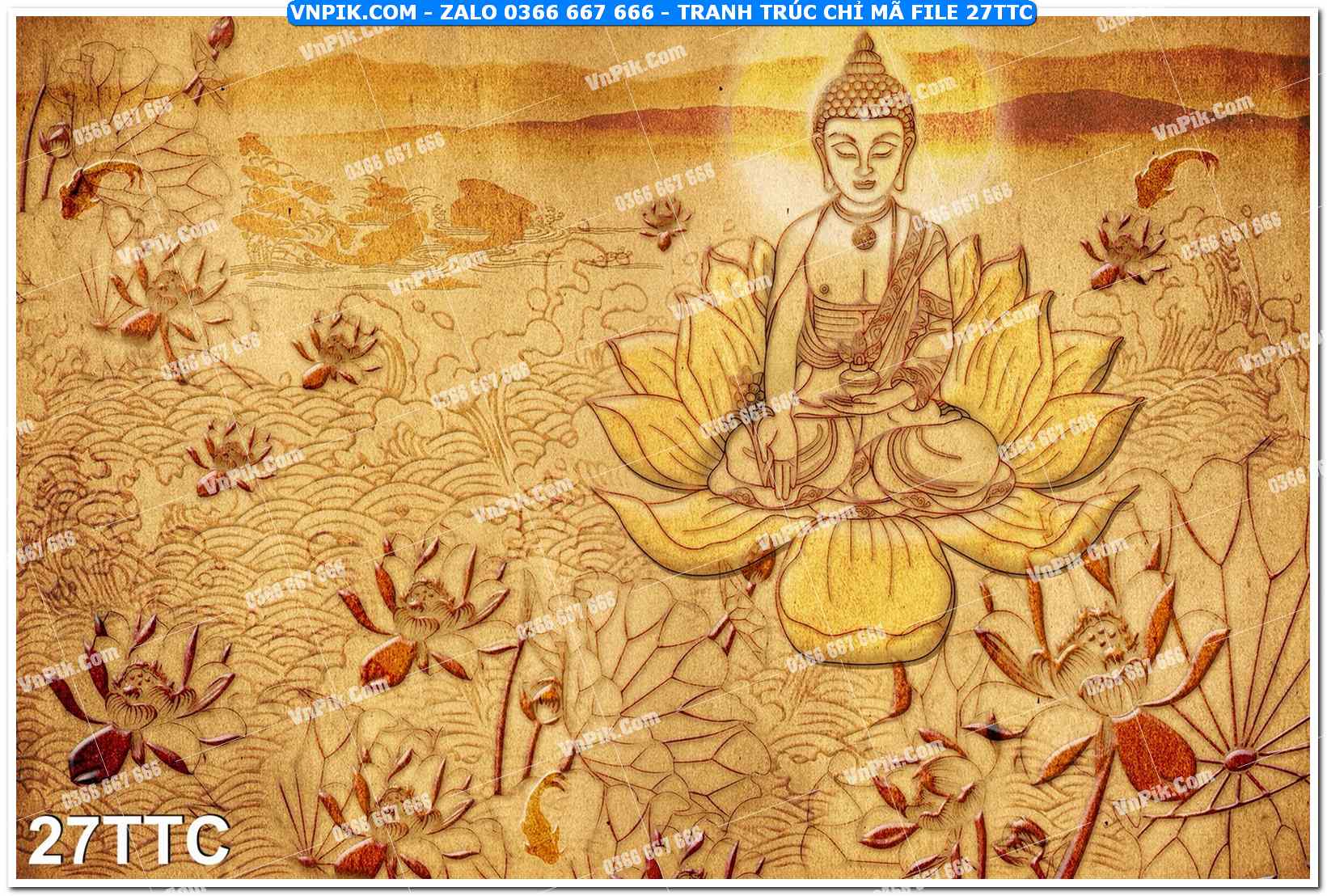 Tranh trúc chỉ – tranh trang trí bàn thờ 27TTC