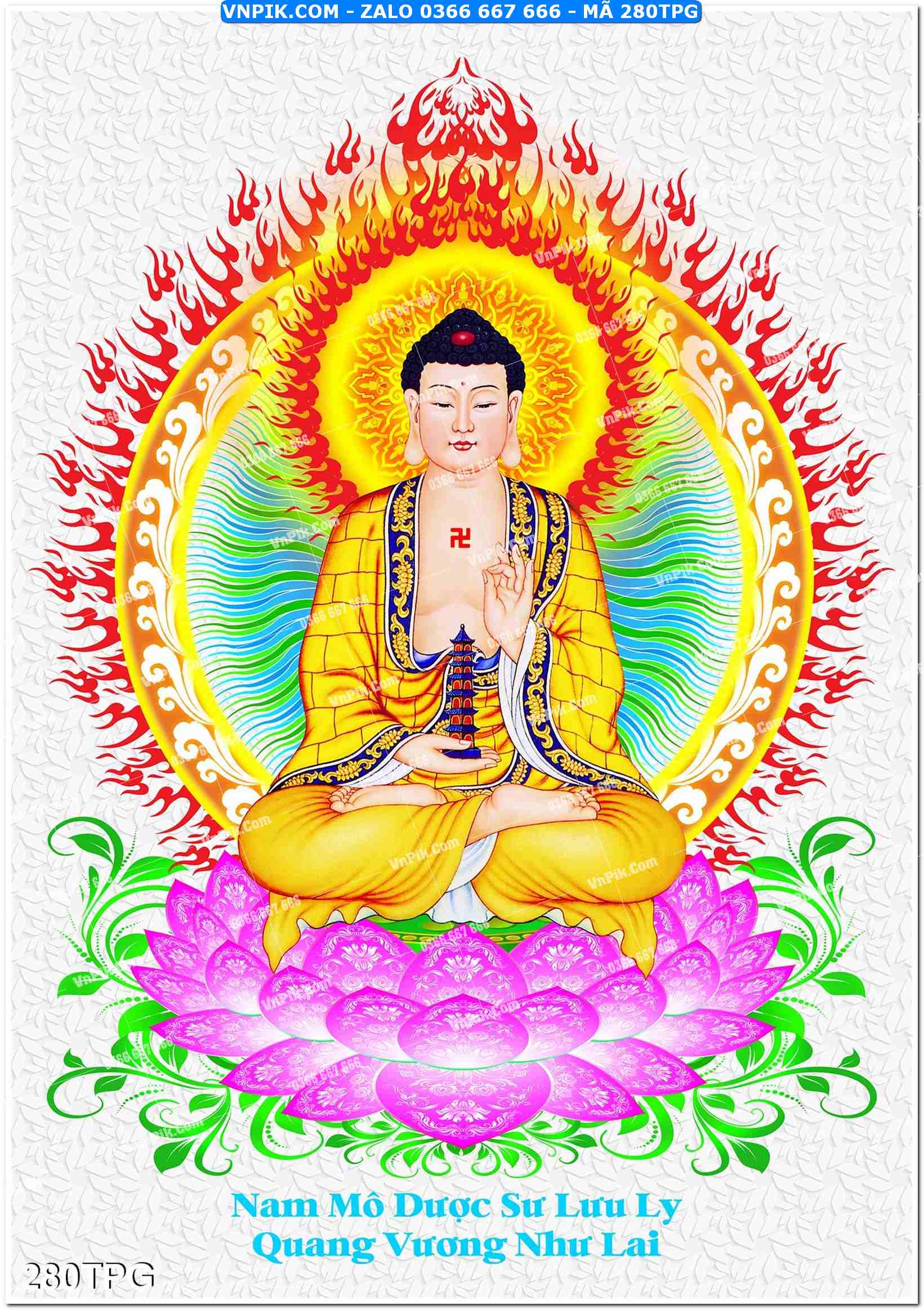 Tranh Phật Giáo Treo Tường – Tranh Bồ Tát Mã File 280TPG