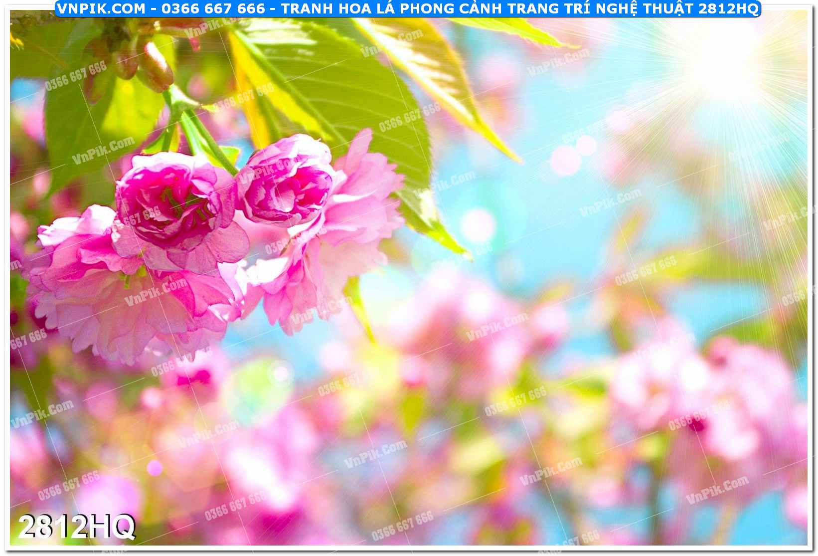 Tranh hoa lá phong cảnh trang trí nghệ thuật 2812HQ