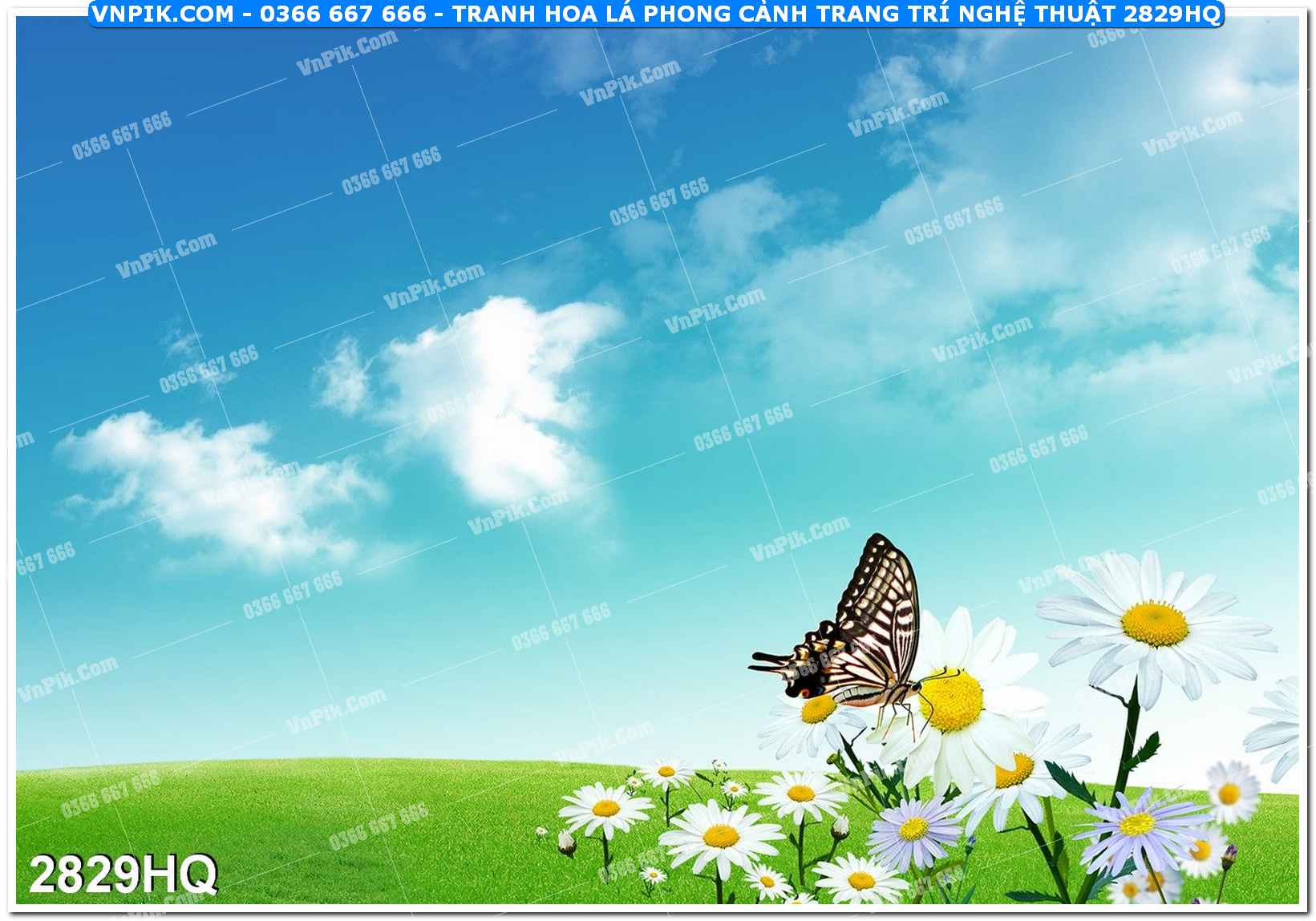 Tranh hoa lá phong cảnh trang trí nghệ thuật 2829HQ
