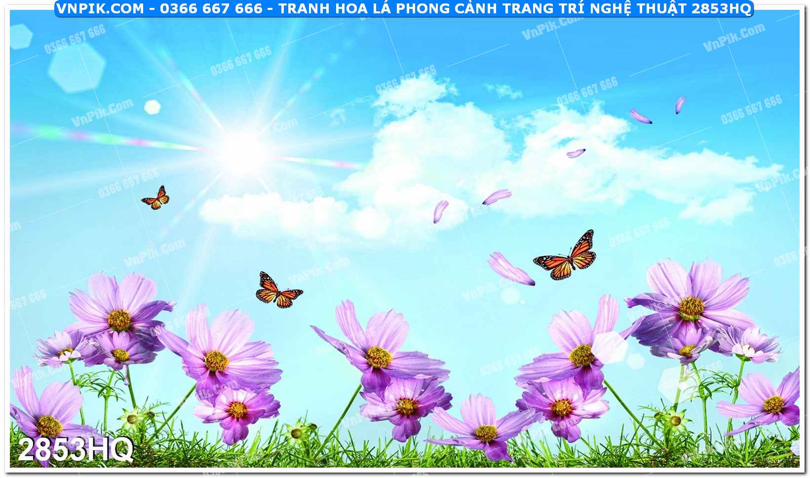 Tranh hoa lá phong cảnh trang trí nghệ thuật 2853HQ