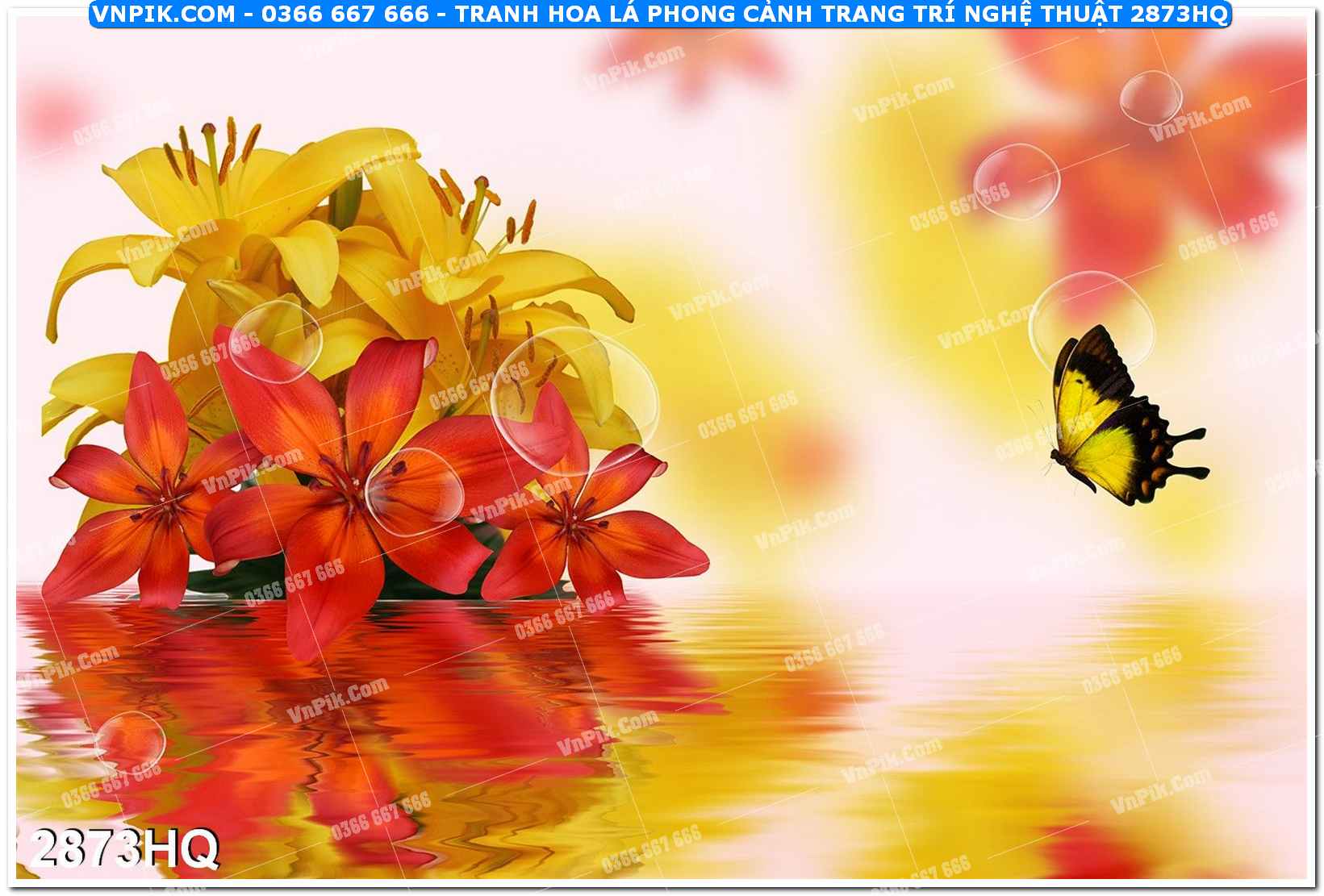 Tranh hoa lá phong cảnh trang trí nghệ thuật 2873HQ