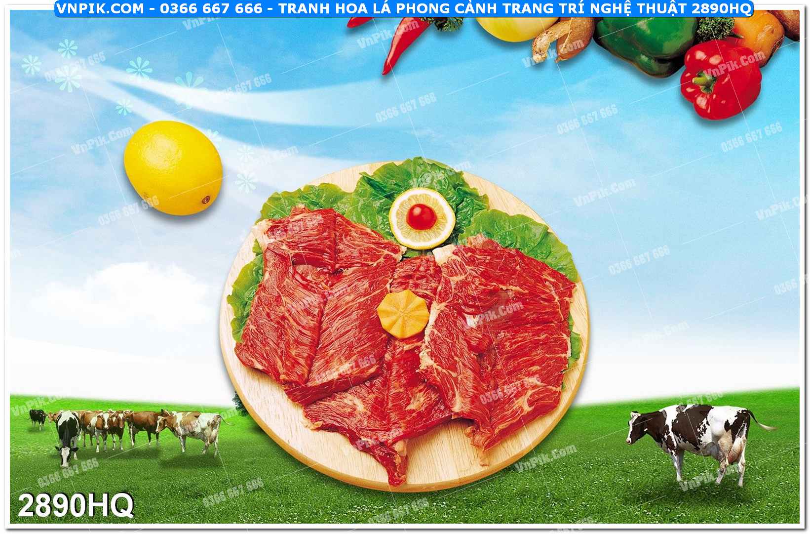 Tranh hoa lá phong cảnh trang trí nghệ thuật 2890HQ
