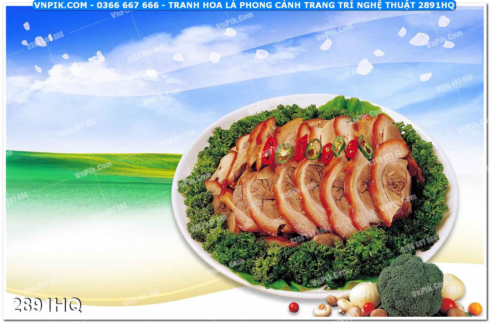 Tranh hoa lá phong cảnh trang trí nghệ thuật 2891HQ