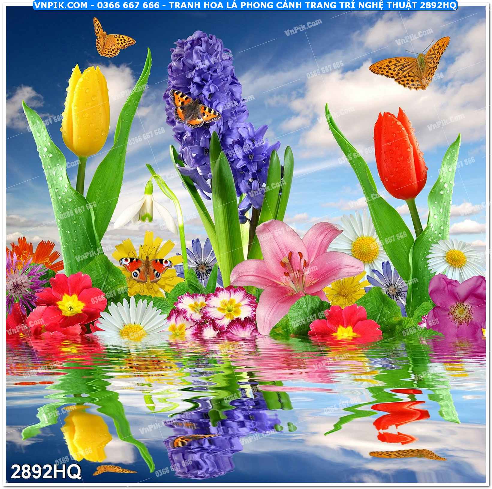Tranh hoa lá phong cảnh trang trí nghệ thuật 2892HQ