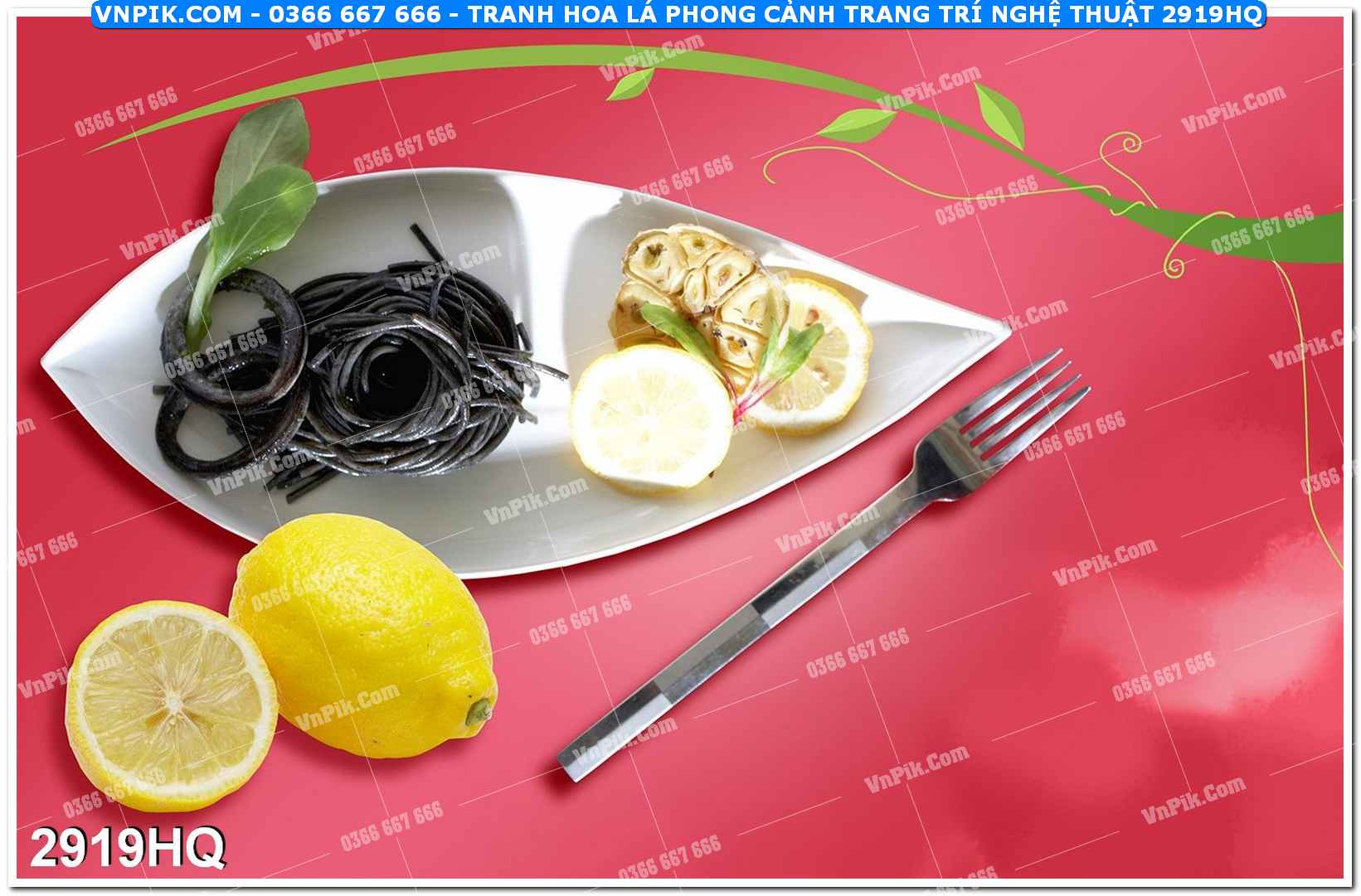 Tranh hoa lá phong cảnh trang trí nghệ thuật 2919HQ