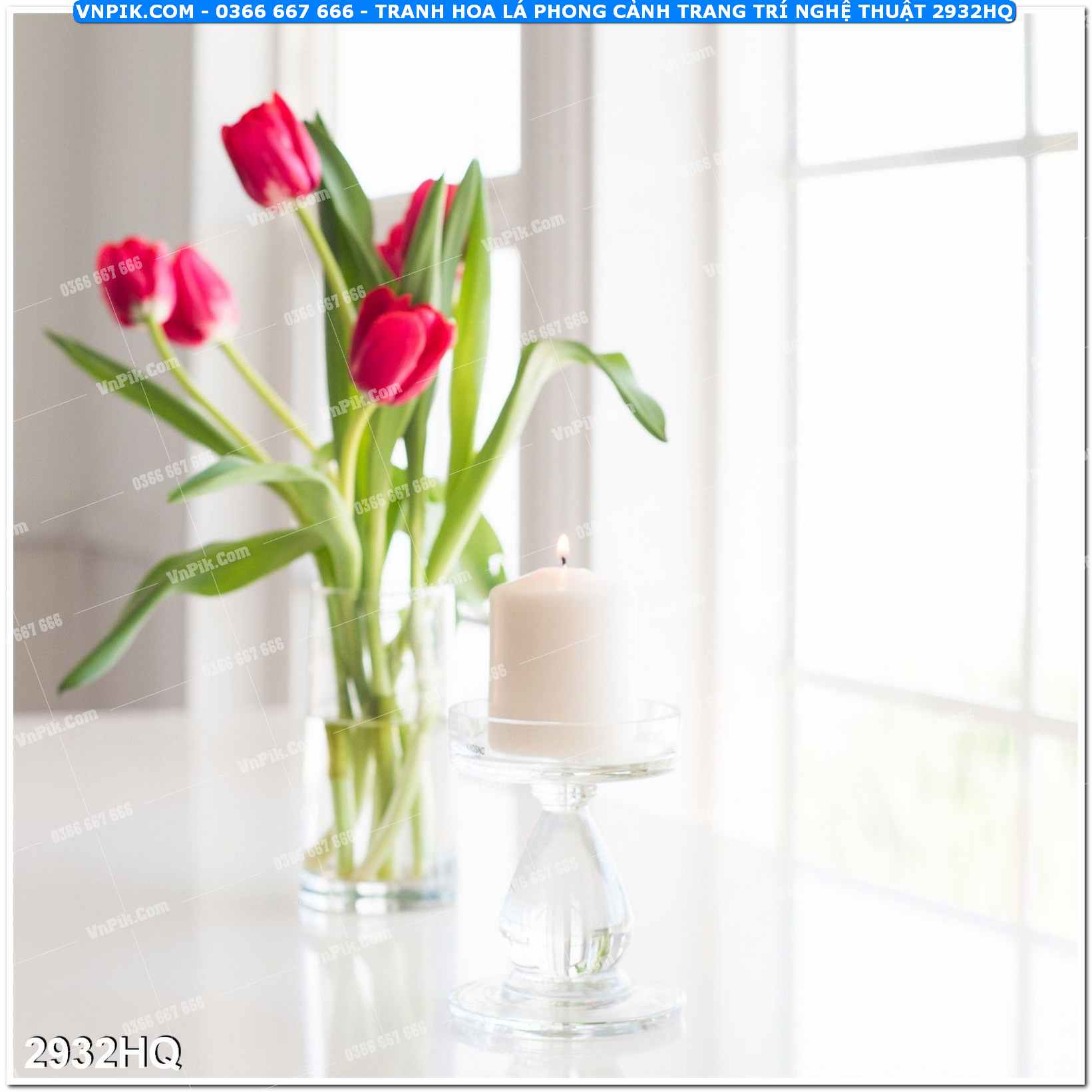 Tranh hoa lá phong cảnh trang trí nghệ thuật 2932HQ