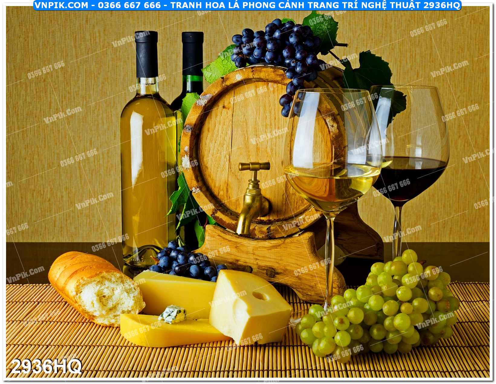 Tranh hoa lá phong cảnh trang trí nghệ thuật 2936HQ