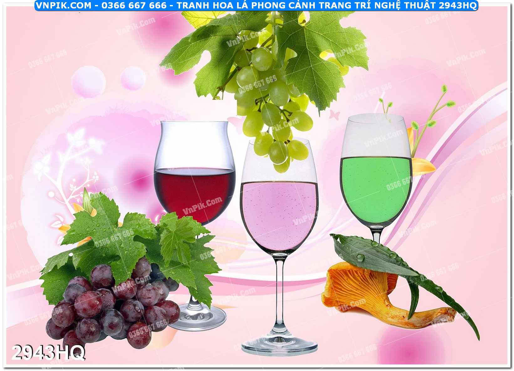 Tranh hoa lá phong cảnh trang trí nghệ thuật 2943HQ