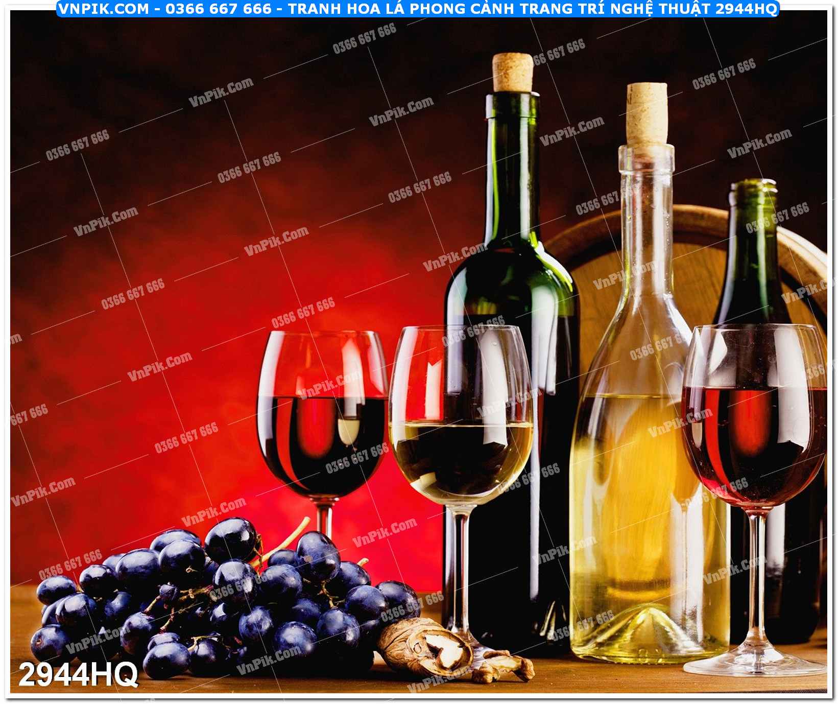 Tranh hoa lá phong cảnh trang trí nghệ thuật 2944HQ
