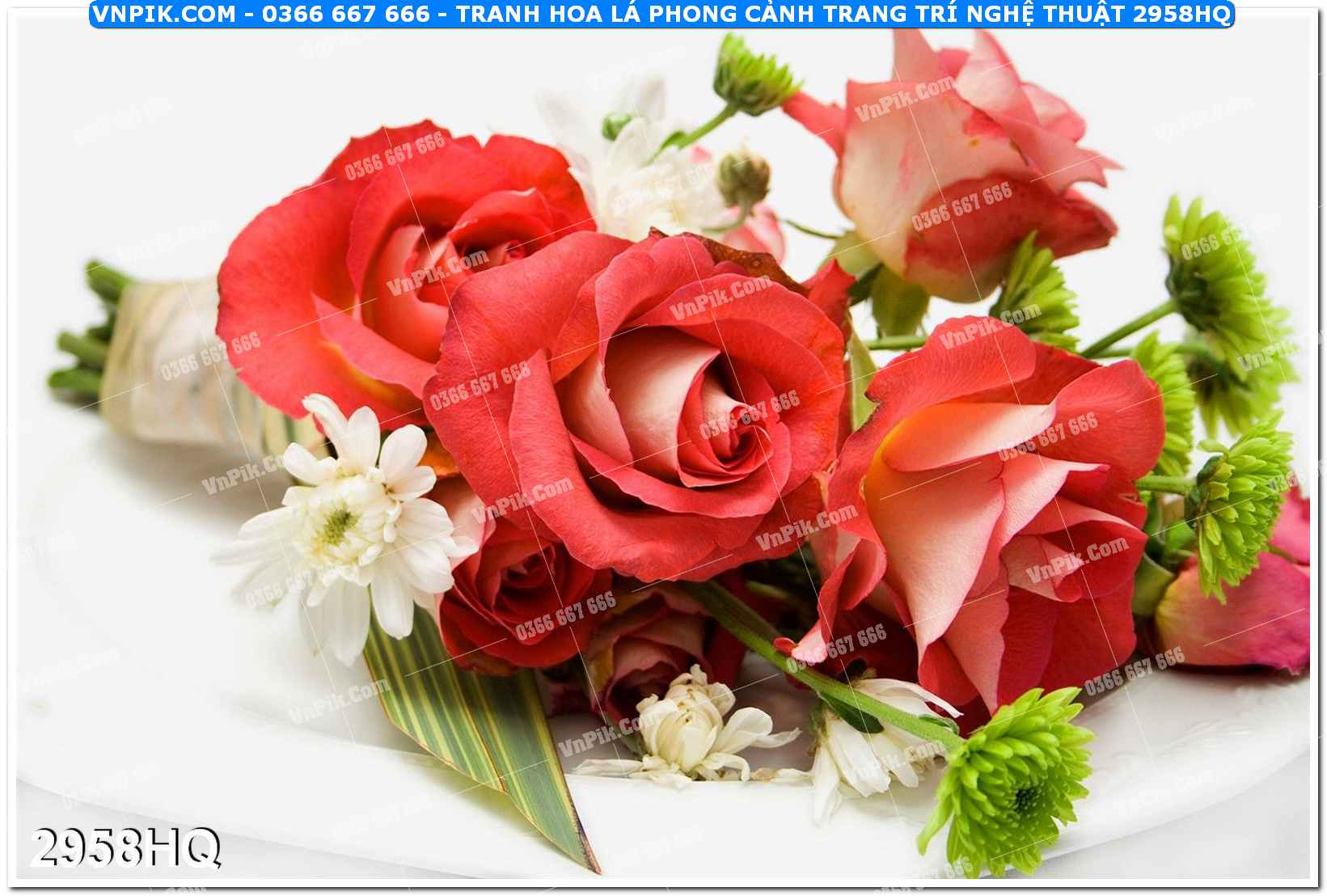 Tranh hoa lá phong cảnh trang trí nghệ thuật 2958HQ