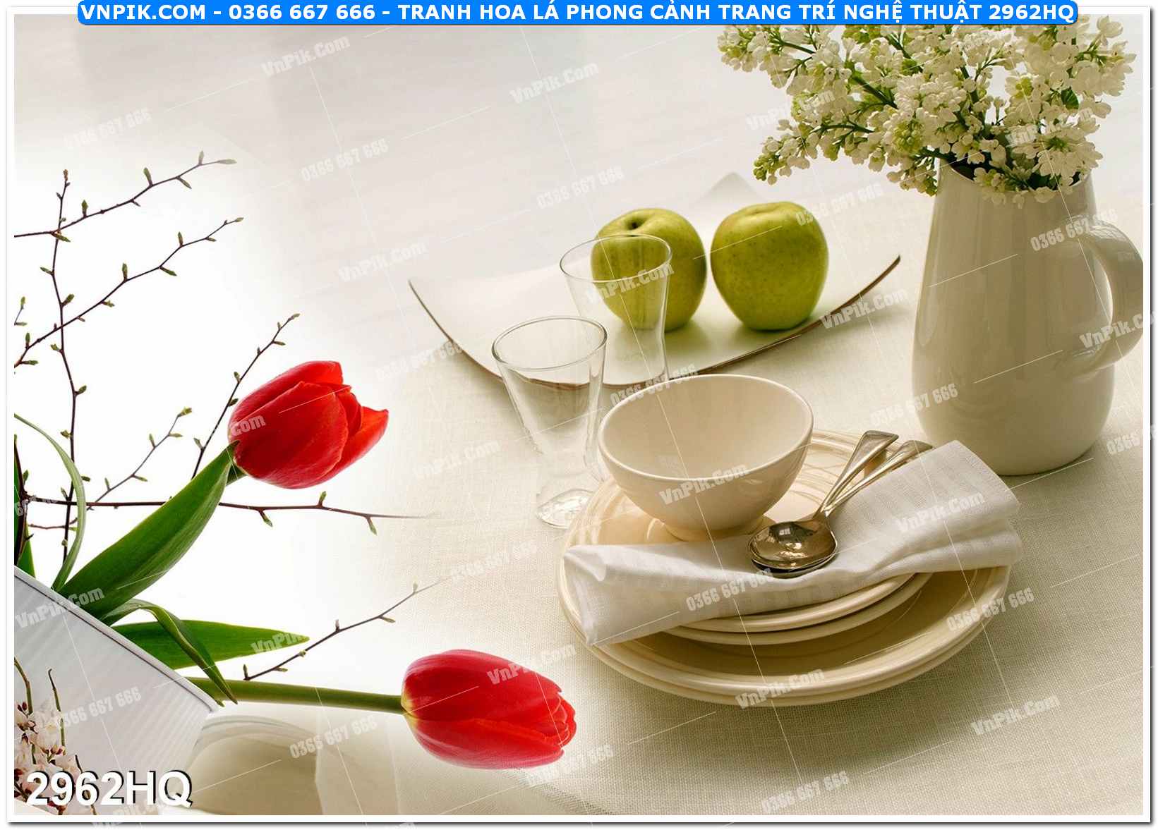 Tranh hoa lá phong cảnh trang trí nghệ thuật 2962HQ