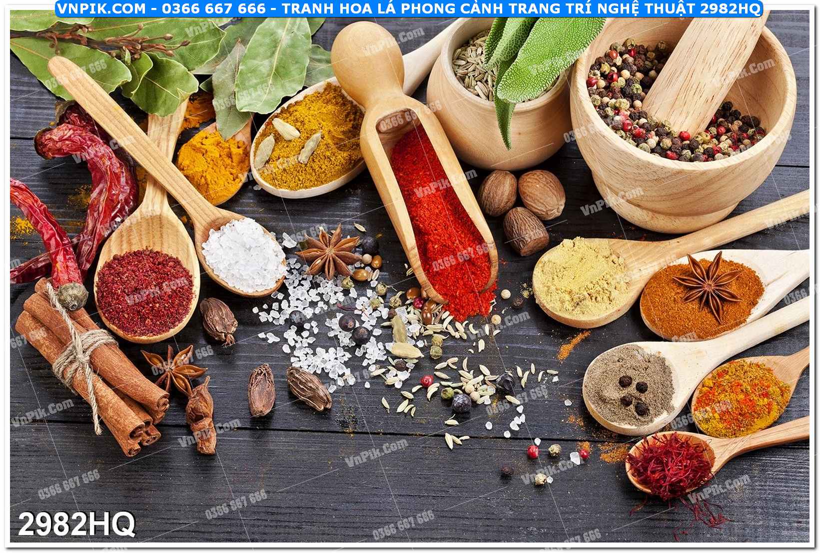 Tranh hoa lá phong cảnh trang trí nghệ thuật 2982HQ