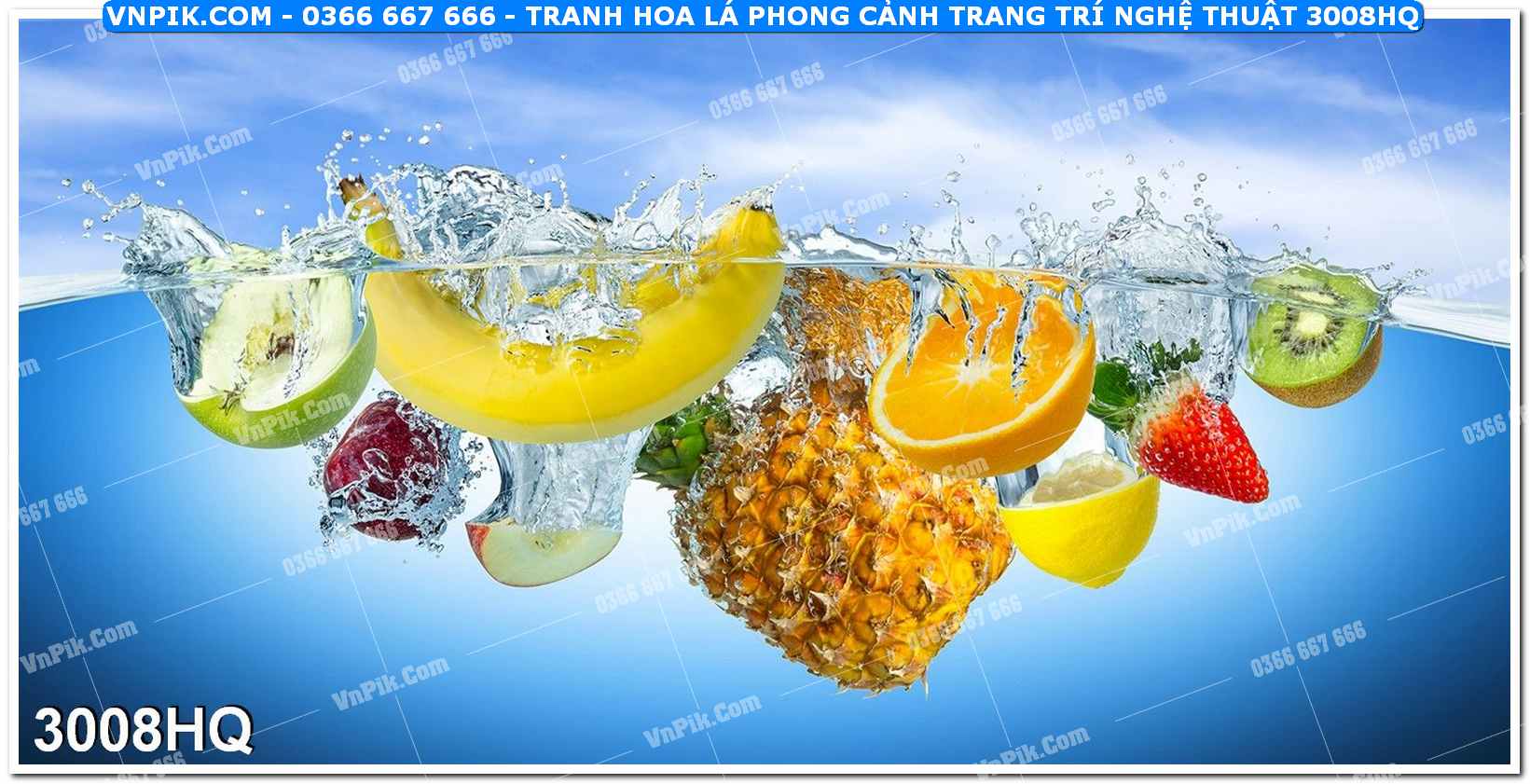 Tranh hoa lá phong cảnh trang trí nghệ thuật 3008HQ