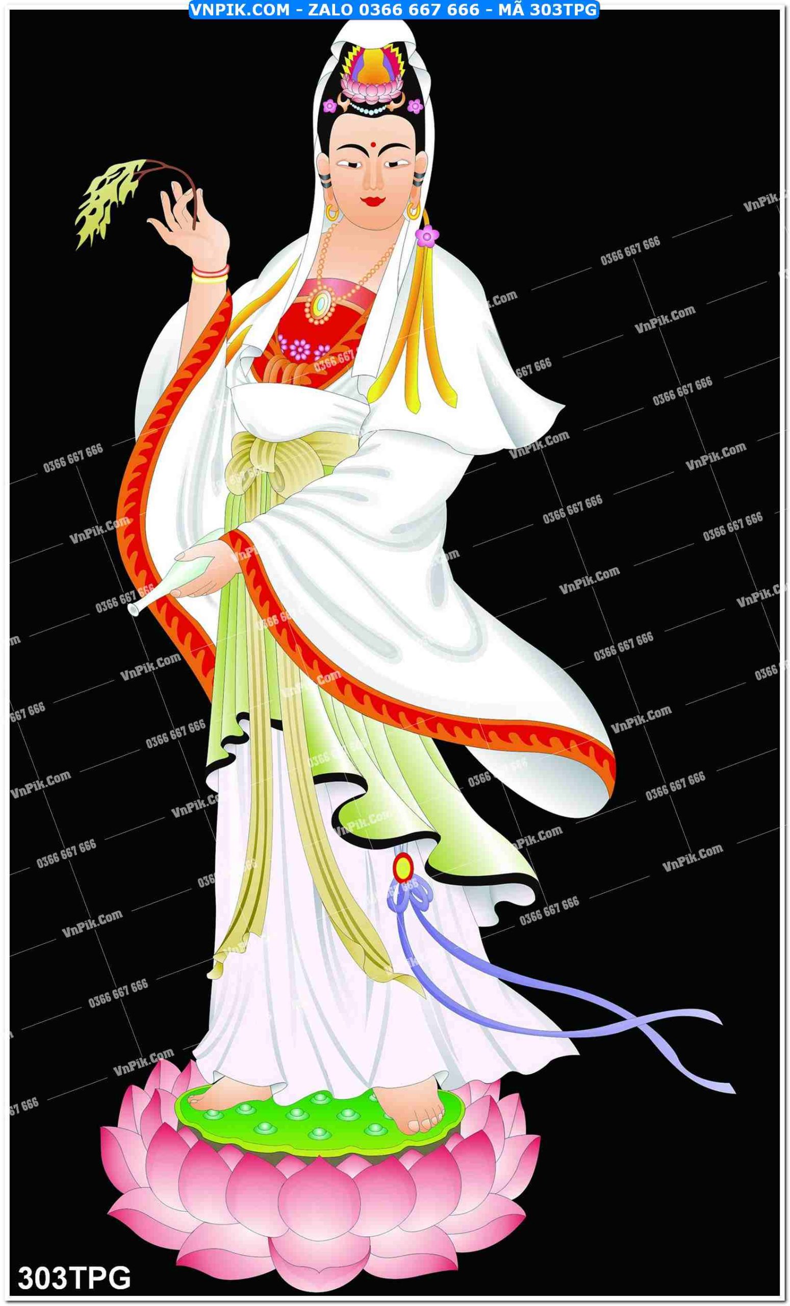 Tranh Phật Giáo Treo Tường – Tranh Bồ Tát Mã File 303TPG