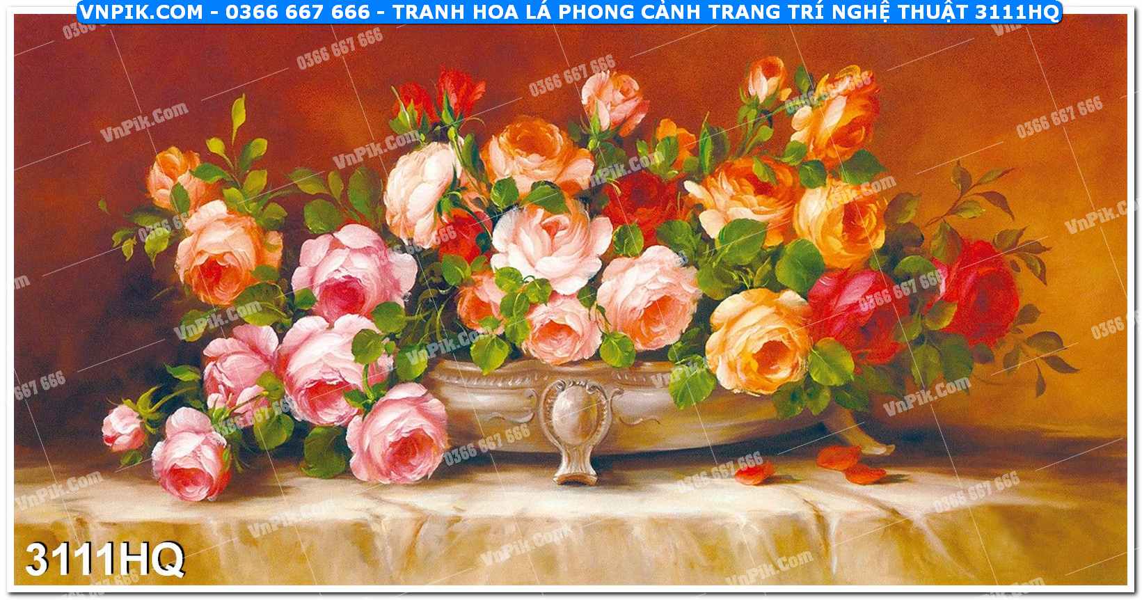 Tranh hoa lá phong cảnh trang trí nghệ thuật 3111HQ