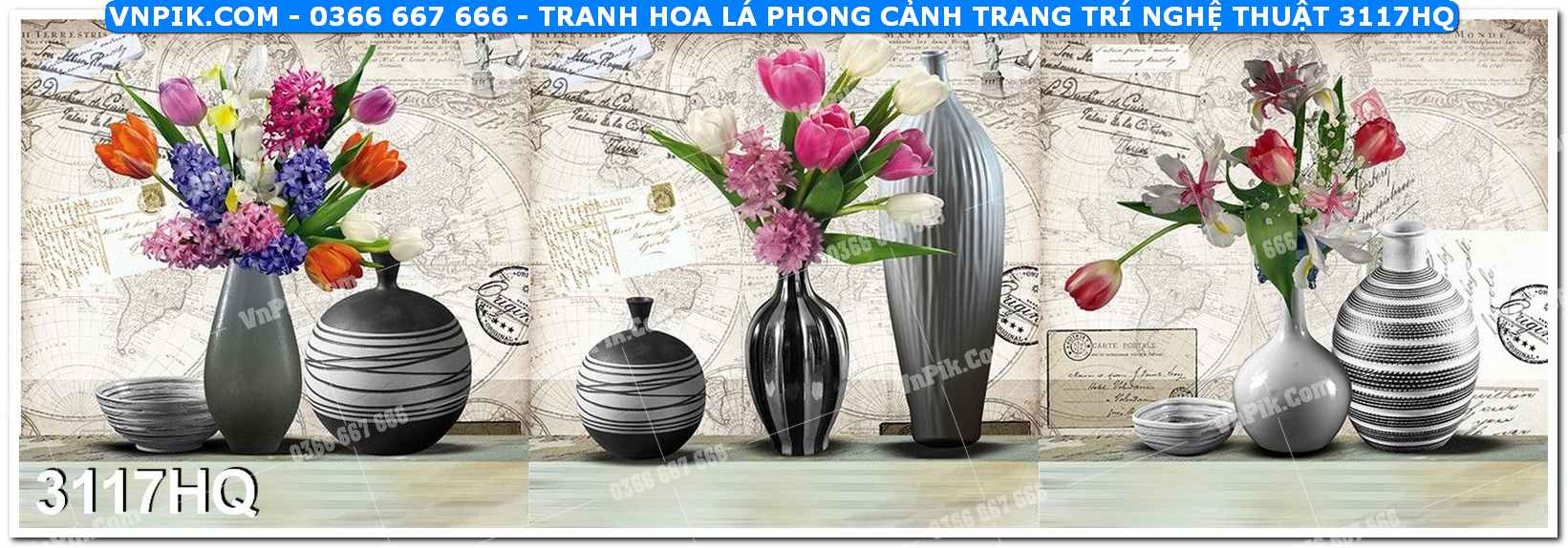 Tranh hoa lá phong cảnh trang trí nghệ thuật 3117HQ